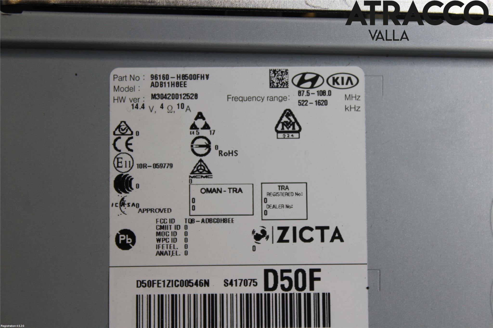 Kia RIO 17- Cd Radio - Multimediapanel