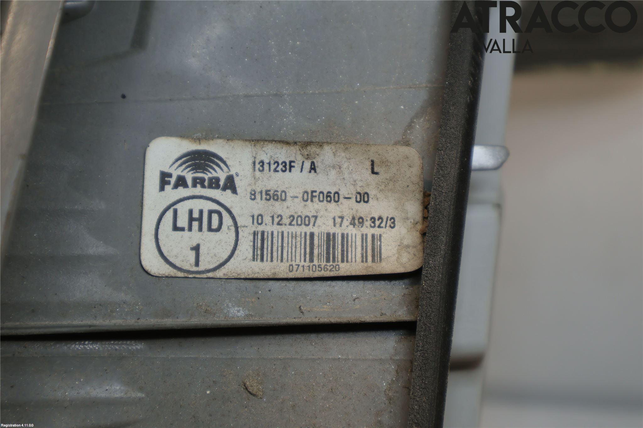 Toyota COROLLA VERSO 08-09 Bakljus Vänster
