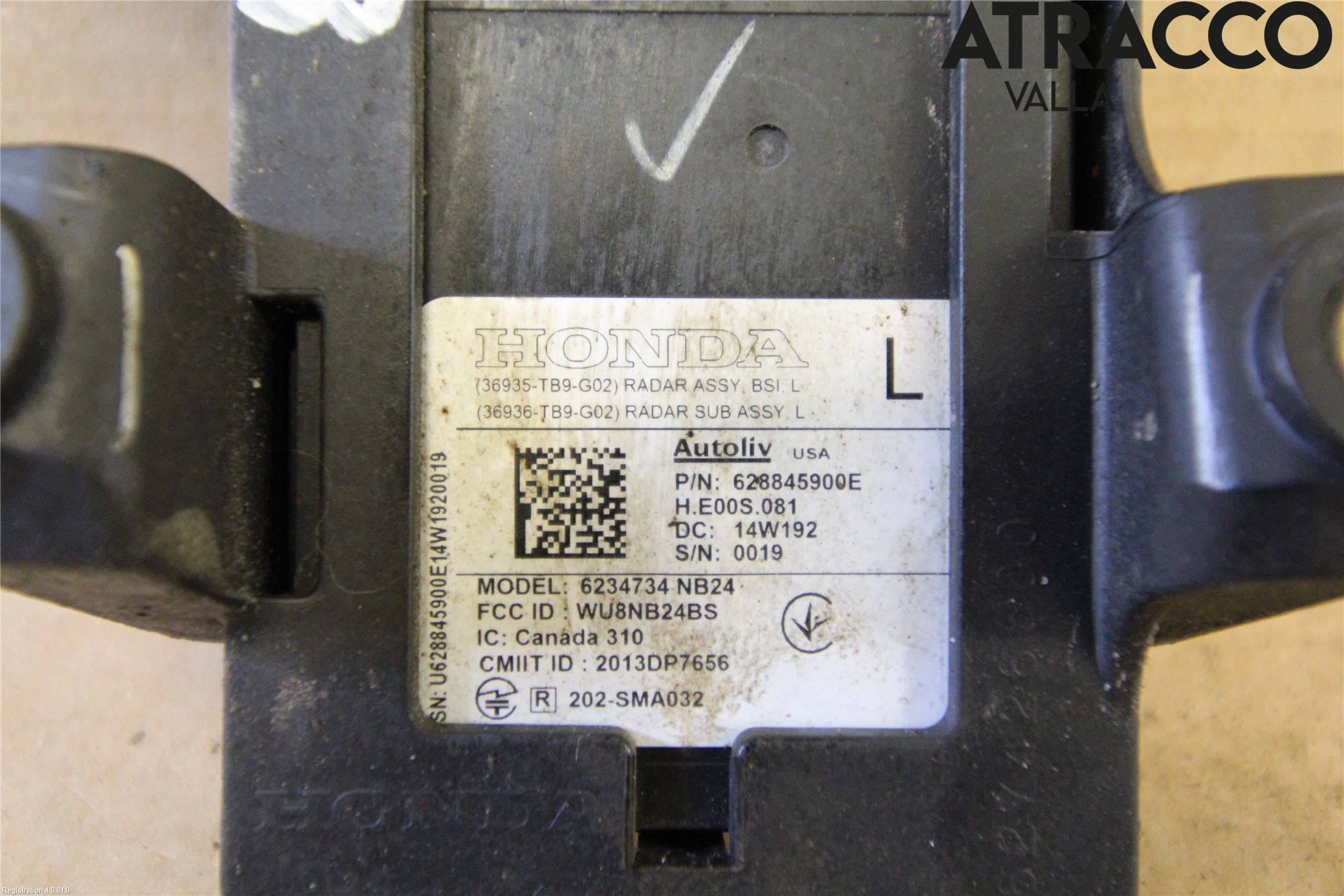 Honda CIVIC 12-16 Sensor Aktivt Kollisionsskydd