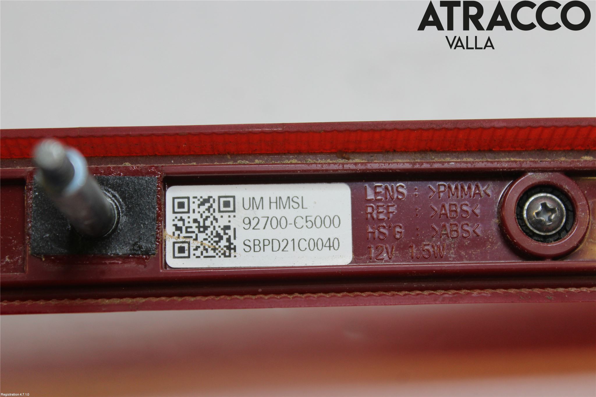 Kia SORENTO 15-20 Bromsljus Bakruta