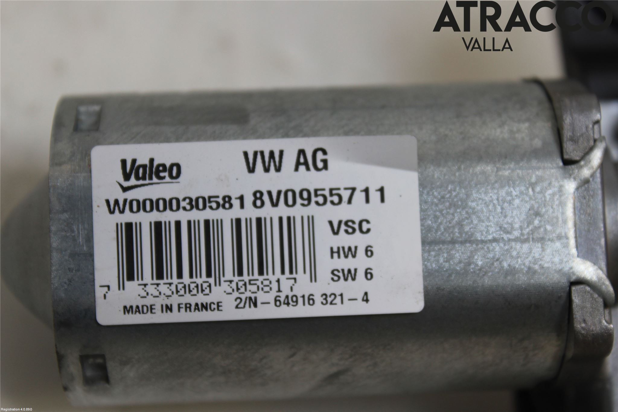 Audi A3/S3 8V 13-20 Torkarmotor Baklucka