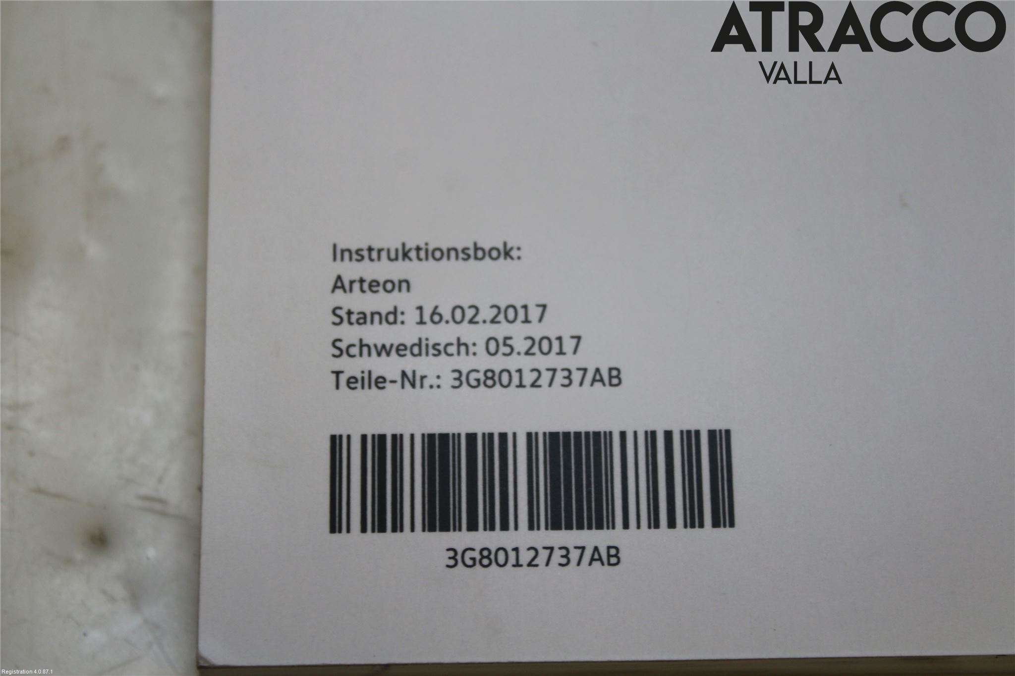 Volkswagen VW ARTEON 17- Instruktionsbok