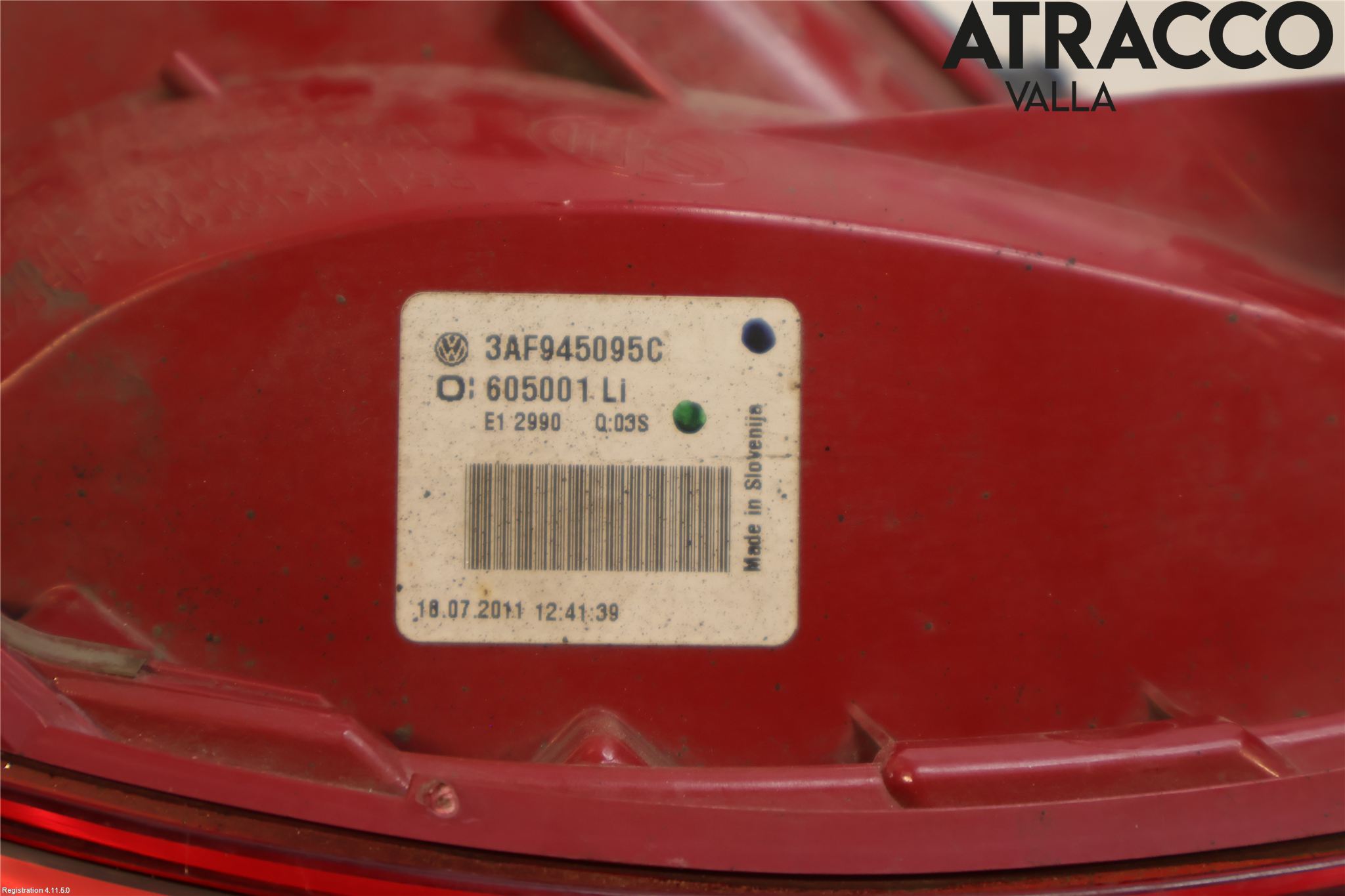 Volkswagen VW PASSAT 11-14 Bakljus Vänster