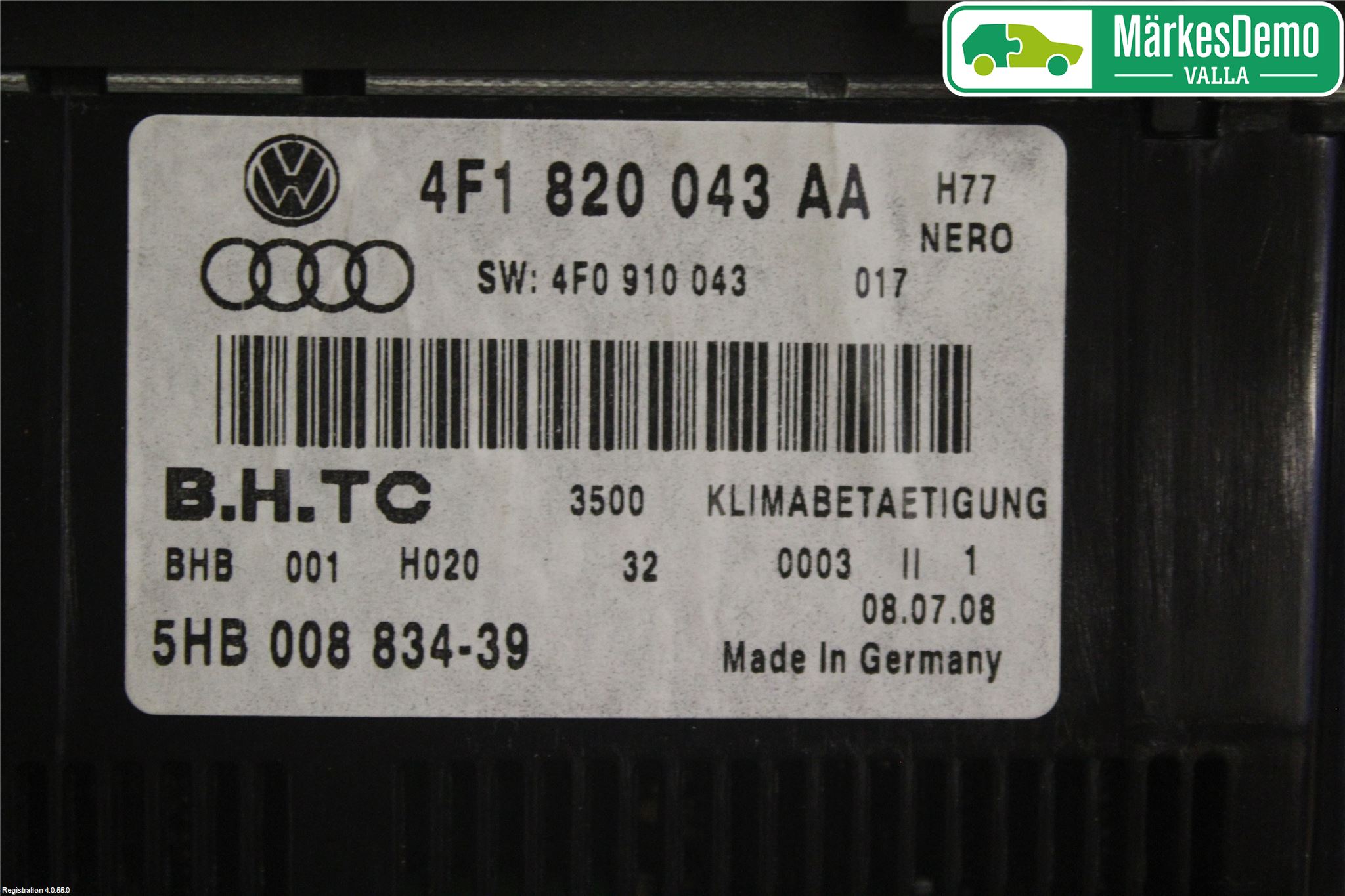 Audi A6/S6     05-11 Värmereglage