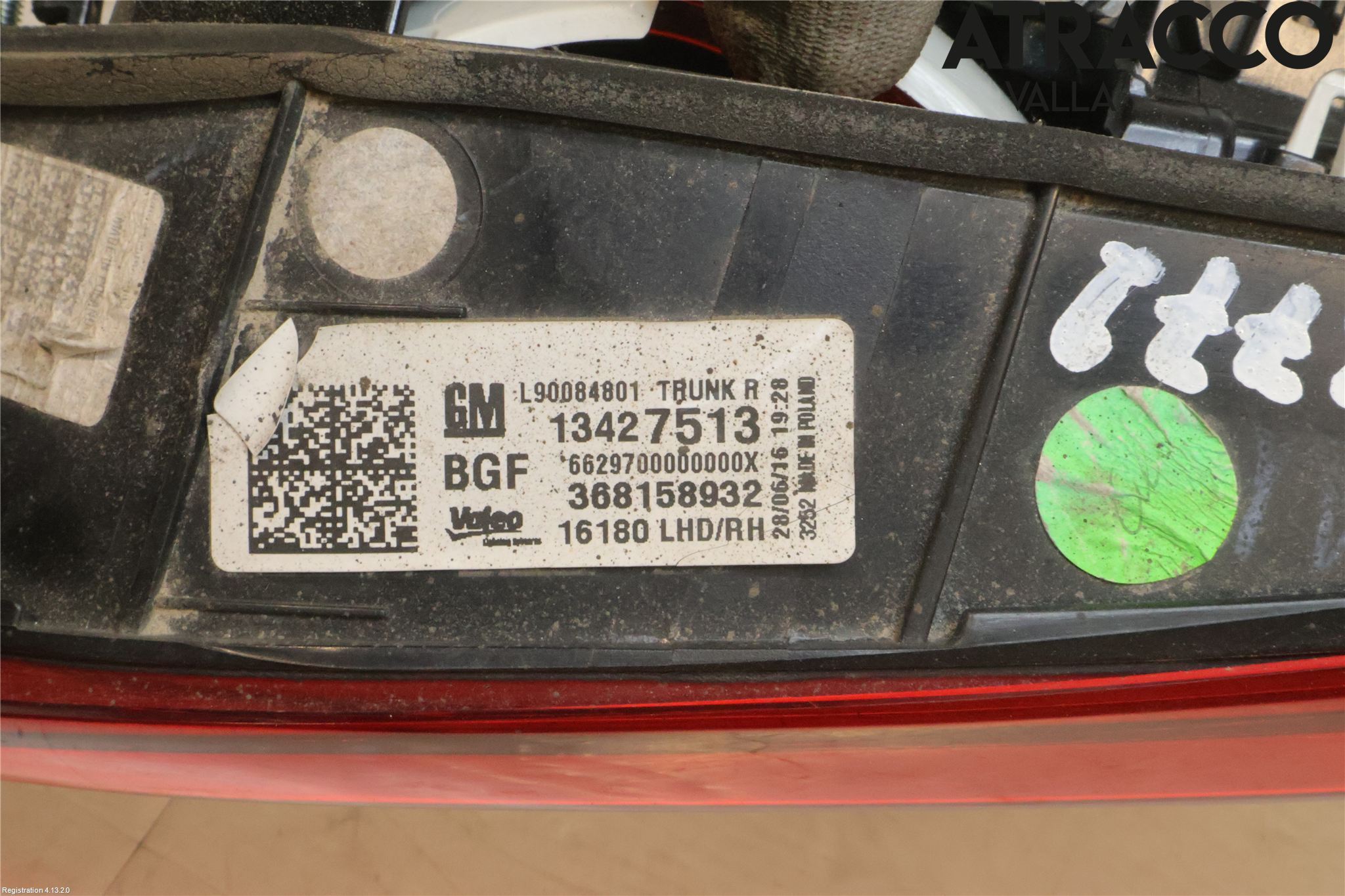 Opel ASTRA K 16-22 Bakljus Lucka Hö