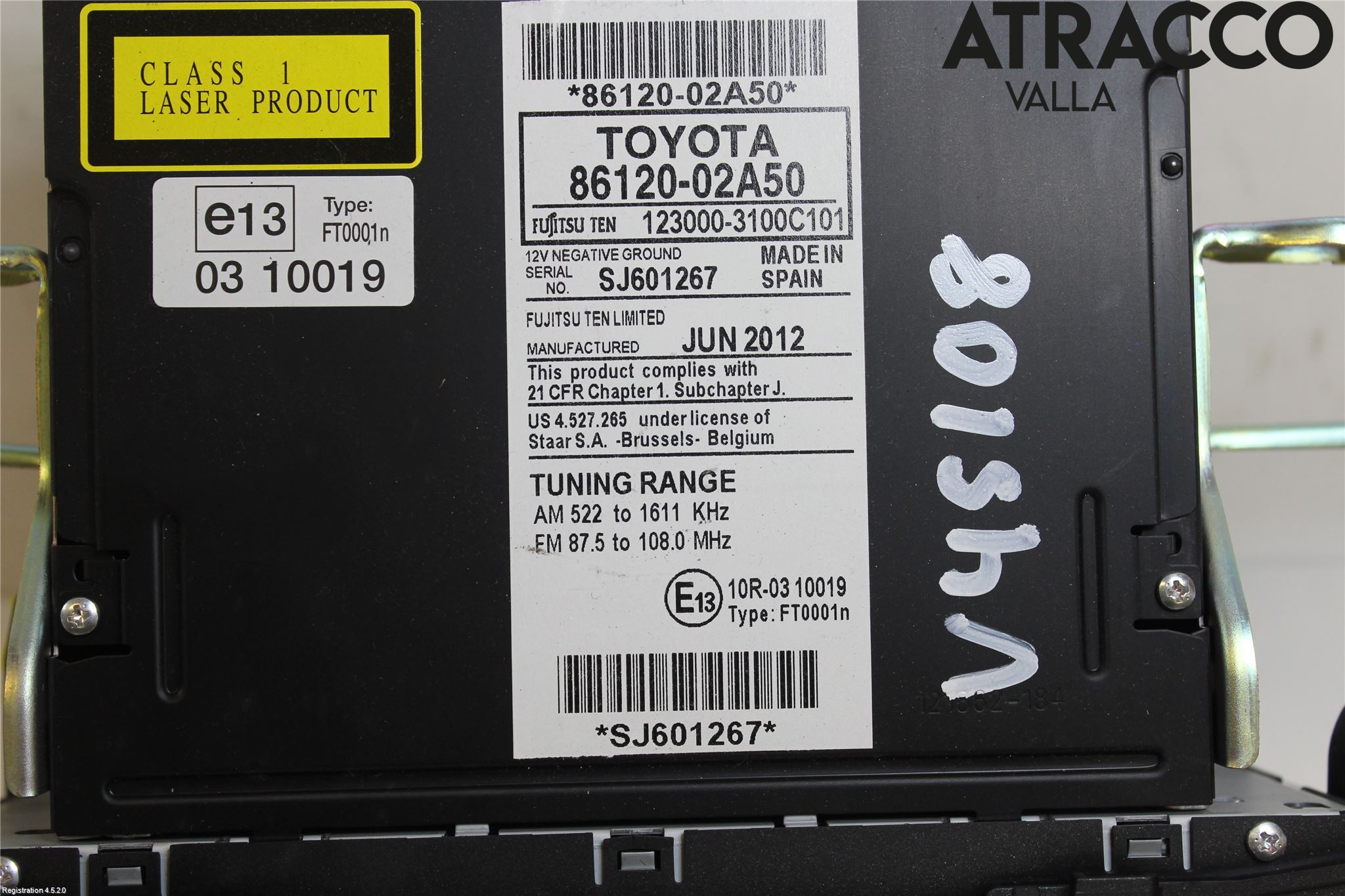 Toyota AURIS 10-12 Cd Radio - Multimediapanel