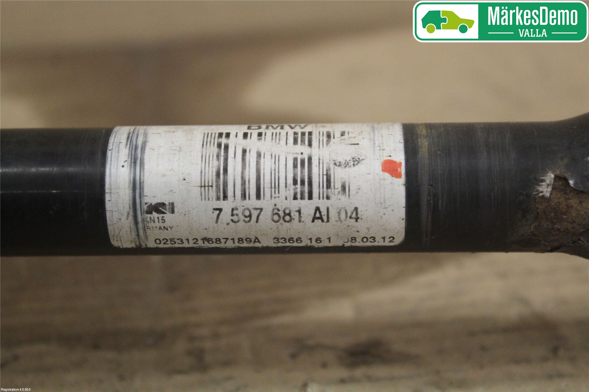 BMW 3 F30/F31/F80 12-19 Drivaxel Bak Vänster