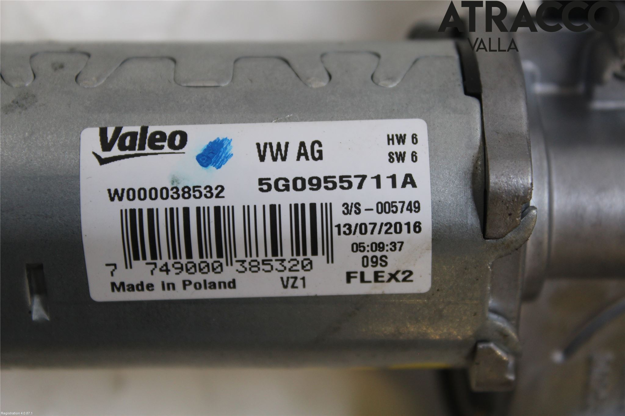 Volkswagen VW GOLF / E-GOLF VII 13-20 Torkarmotor Baklucka