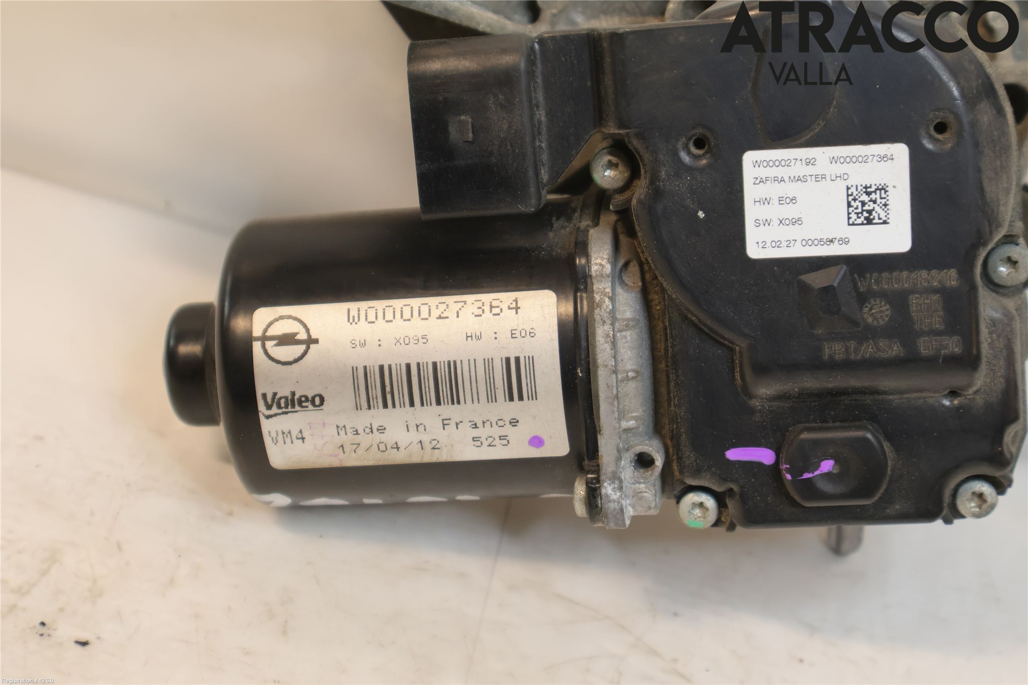 Opel ZAFIRA C 12-19 Torkarmotor Vindruta