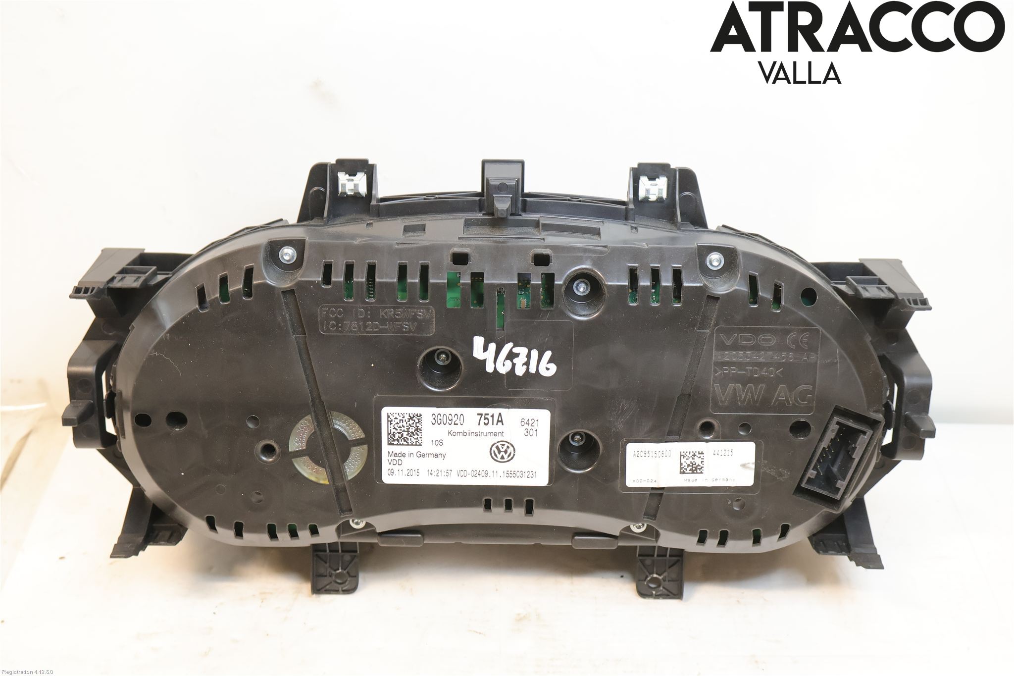 Volkswagen VW PASSAT 15-19 Instrument Komb