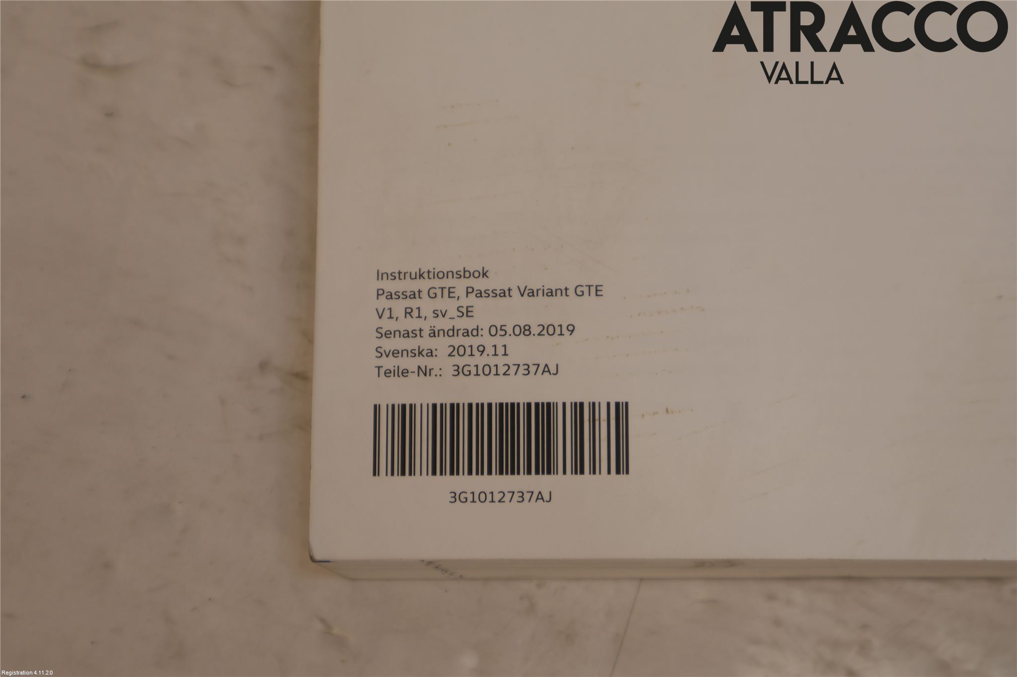 Volkswagen VW PASSAT 15-19 Instruktionsbok