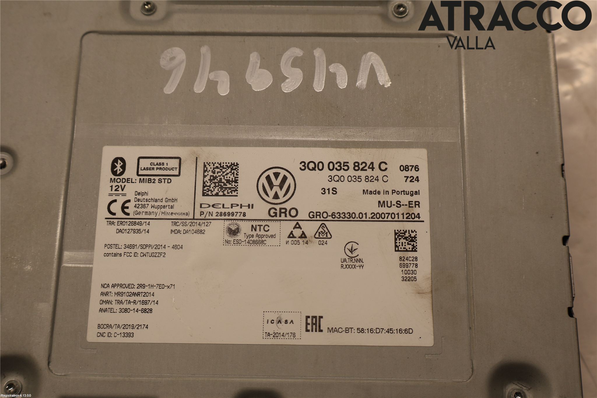 Volkswagen VW GOLF / E-GOLF VII 13-20 Cd Radio - Multimediapanel