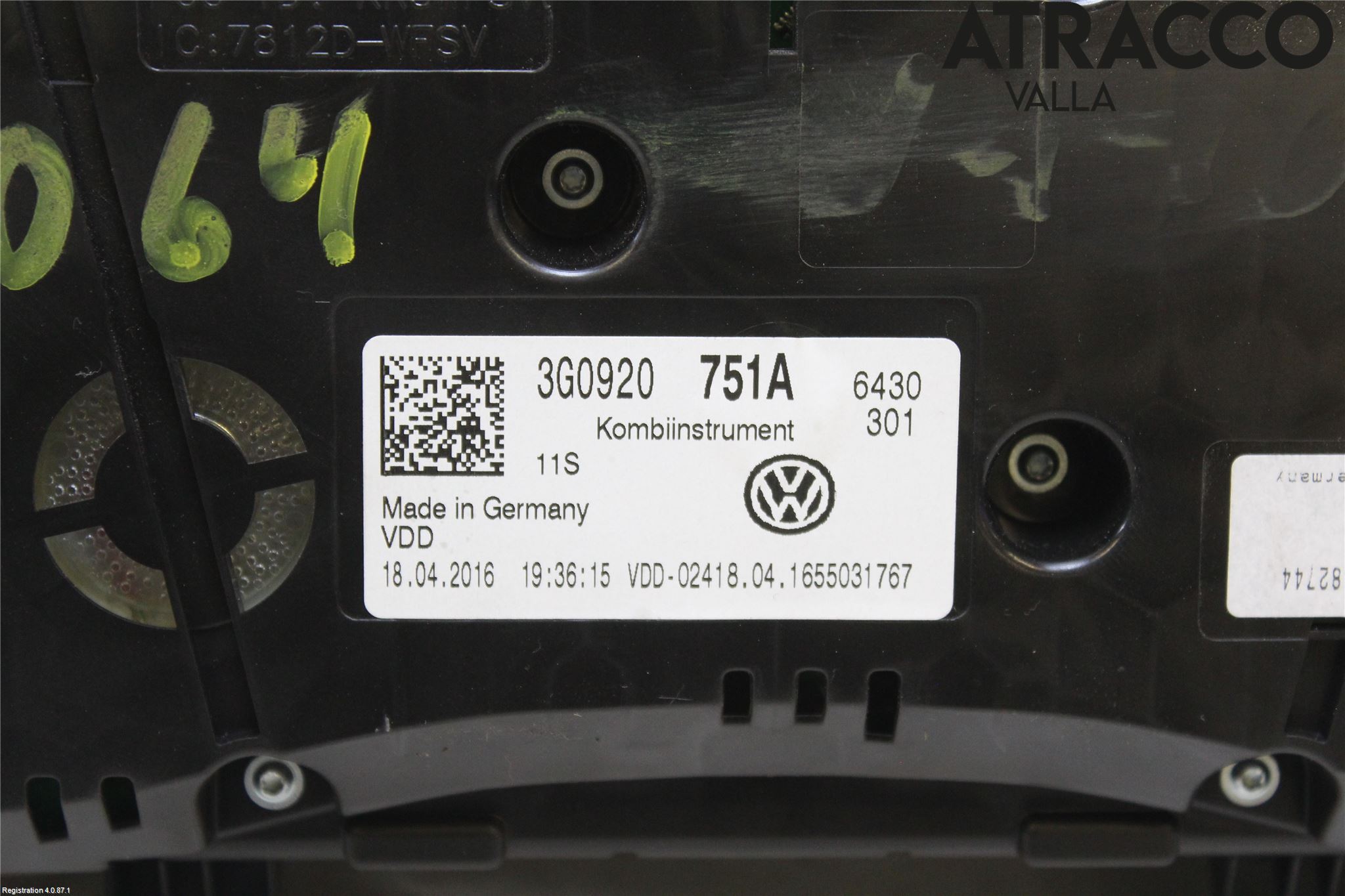 Volkswagen VW PASSAT 15-19 Instrument Komb