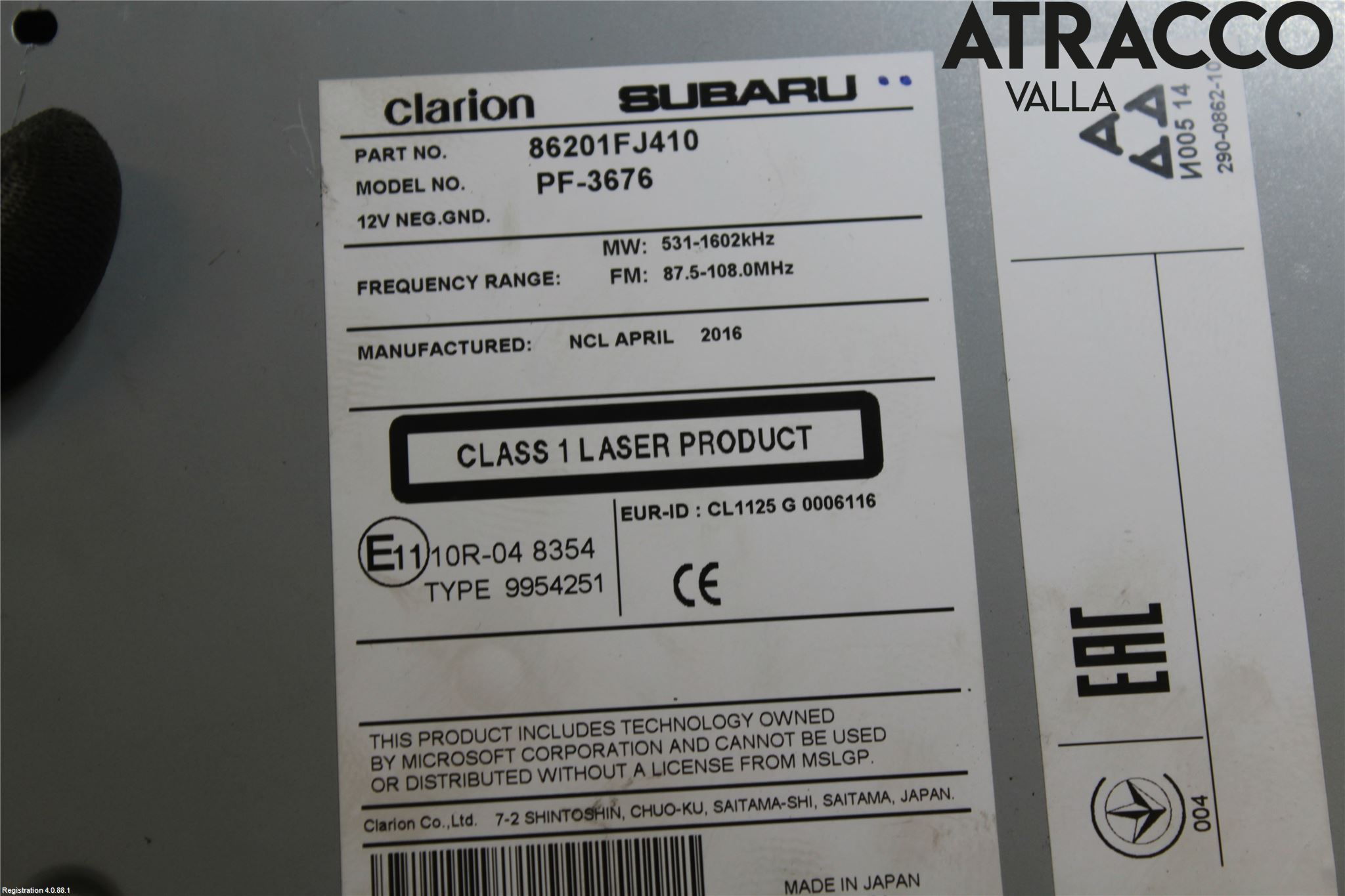 Subaru XV 12-17 Cd Radio - Multimediapanel