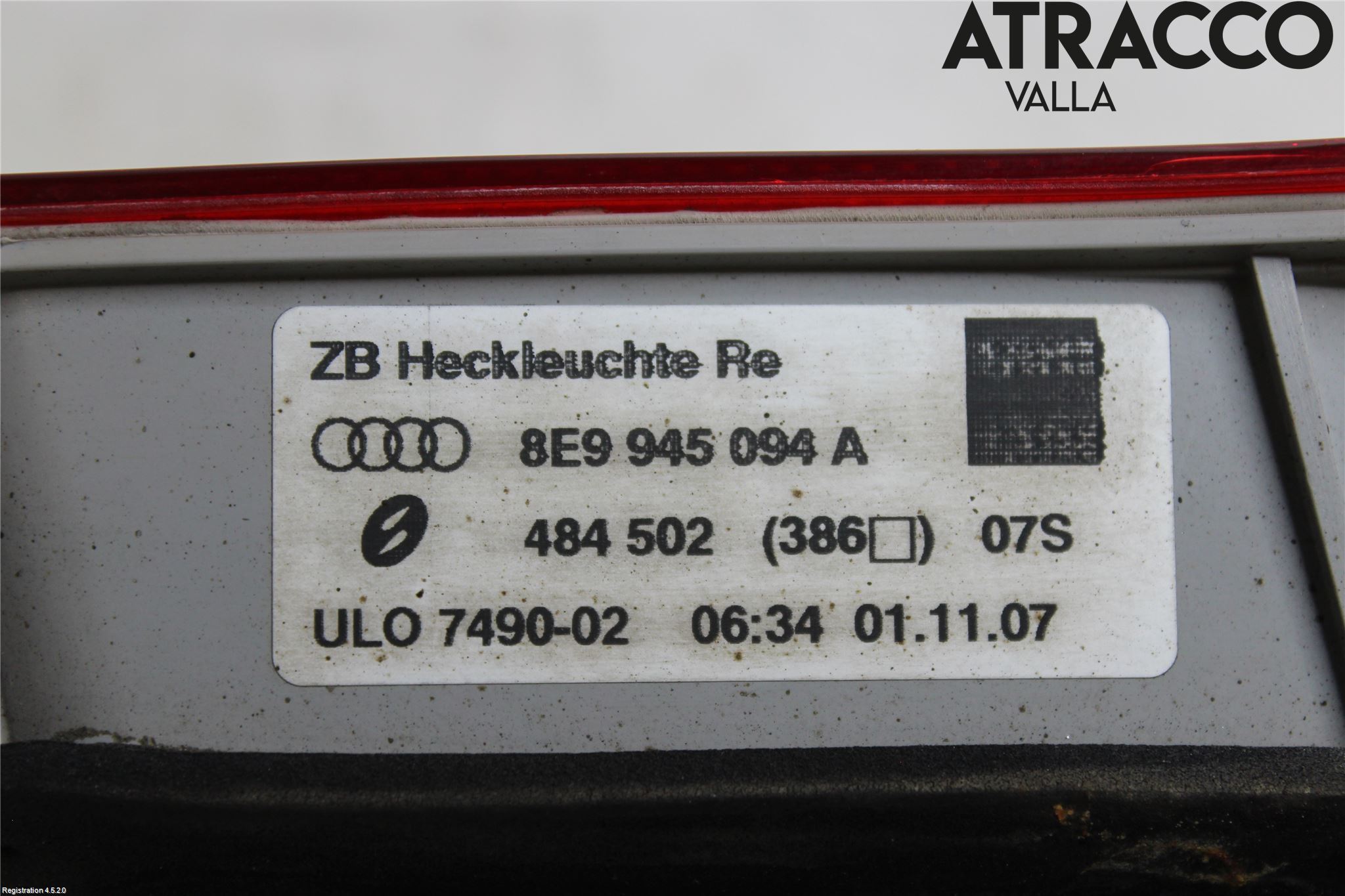 Audi A4/S4 05-07 Bakljus Lucka Hö