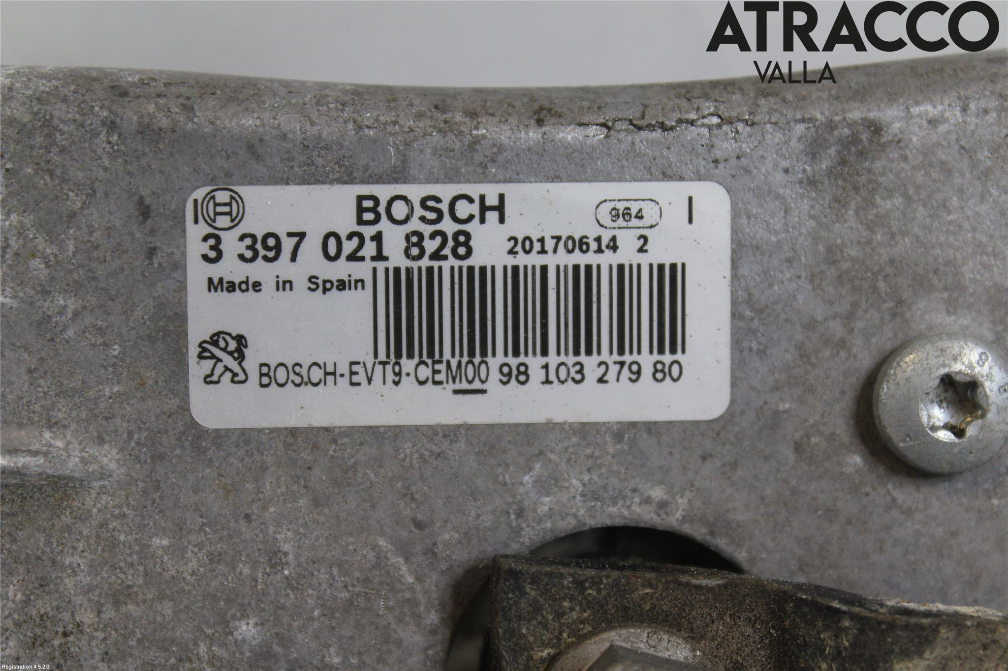 Peugeot 308 14-21 Torkarmekanism Vindruta