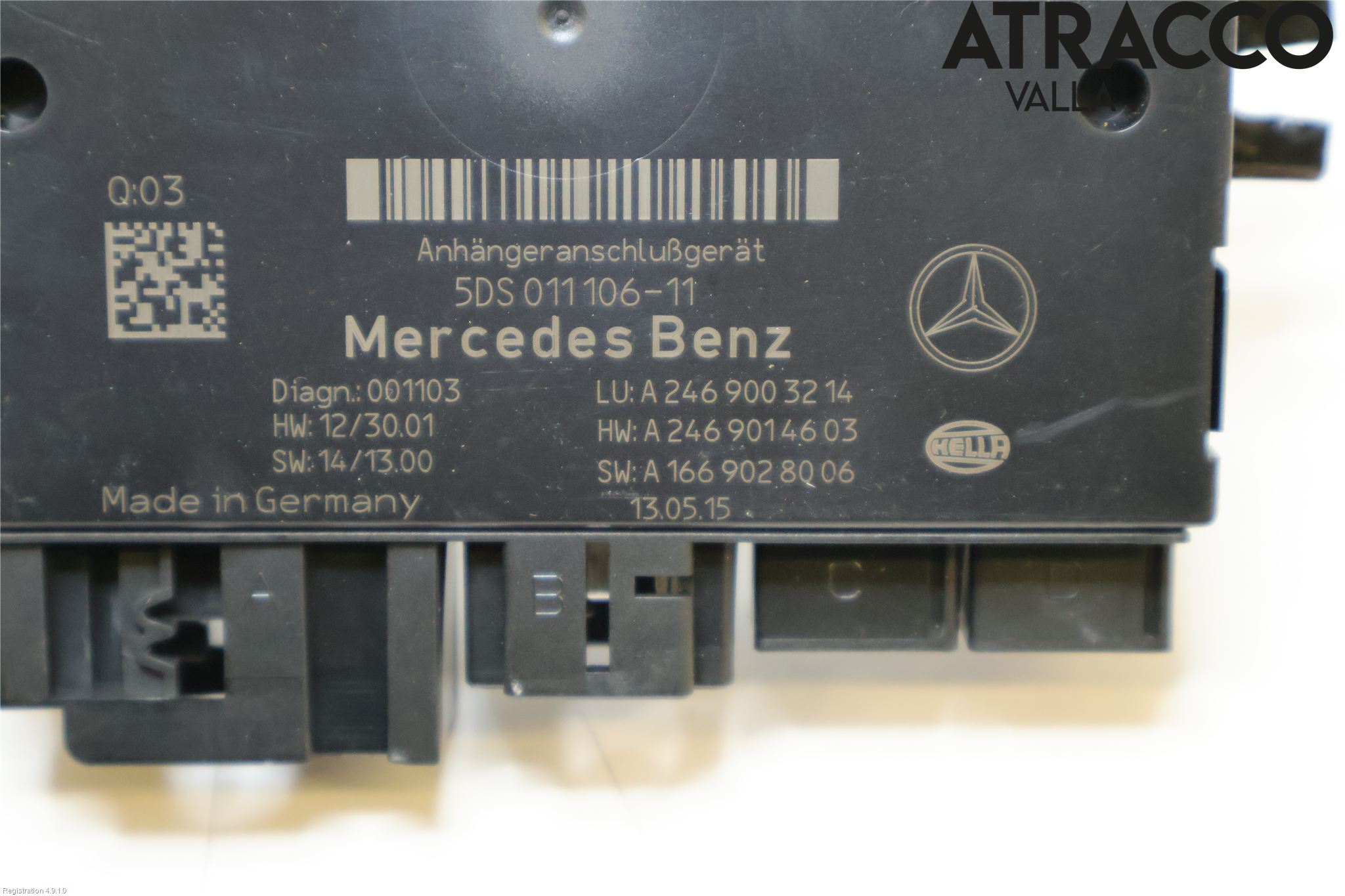 Mercedes-Benz MB B-KLASS (W246/W242) 12-19 Styrenhet Dragkrok