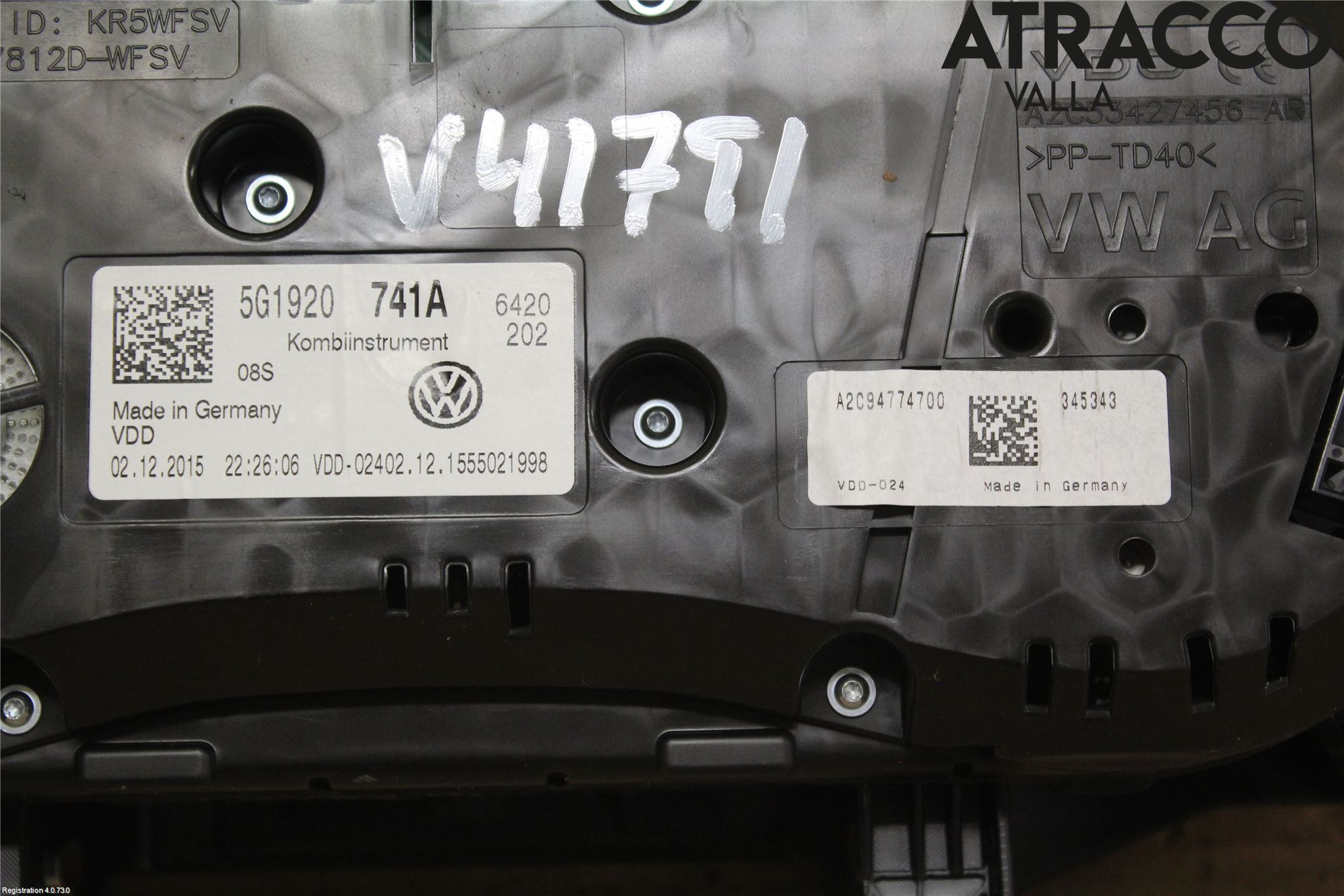 Volkswagen VW GOLF / E-GOLF VII 13-20 Instrument Komb