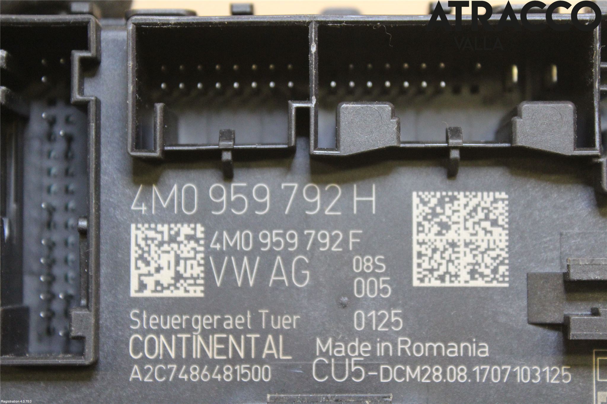 Audi A4/S4 B9 16-19 Styrenhet Dörr