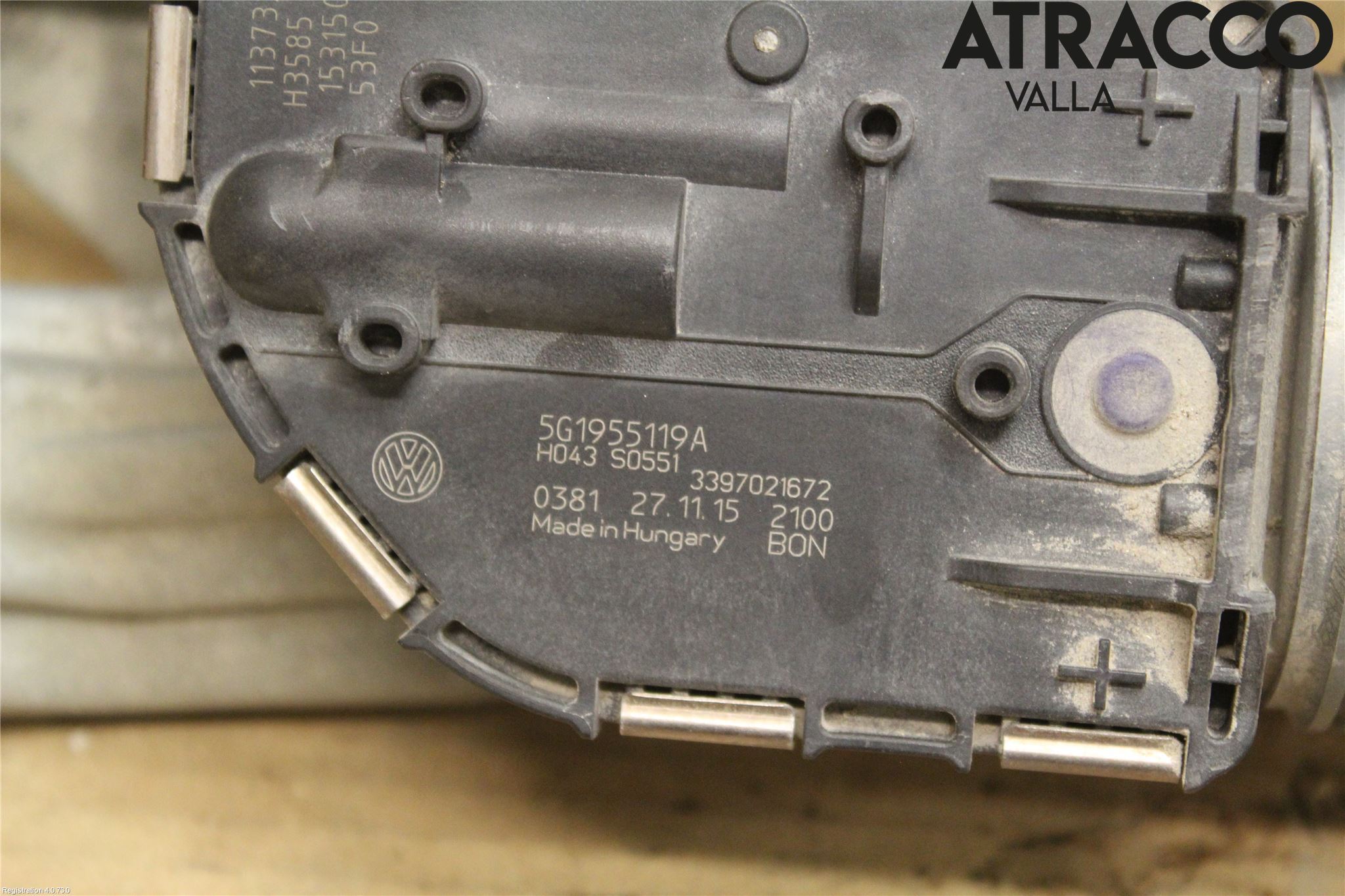 Volkswagen VW GOLF / E-GOLF VII 13-20 Torkarmotor Vindruta