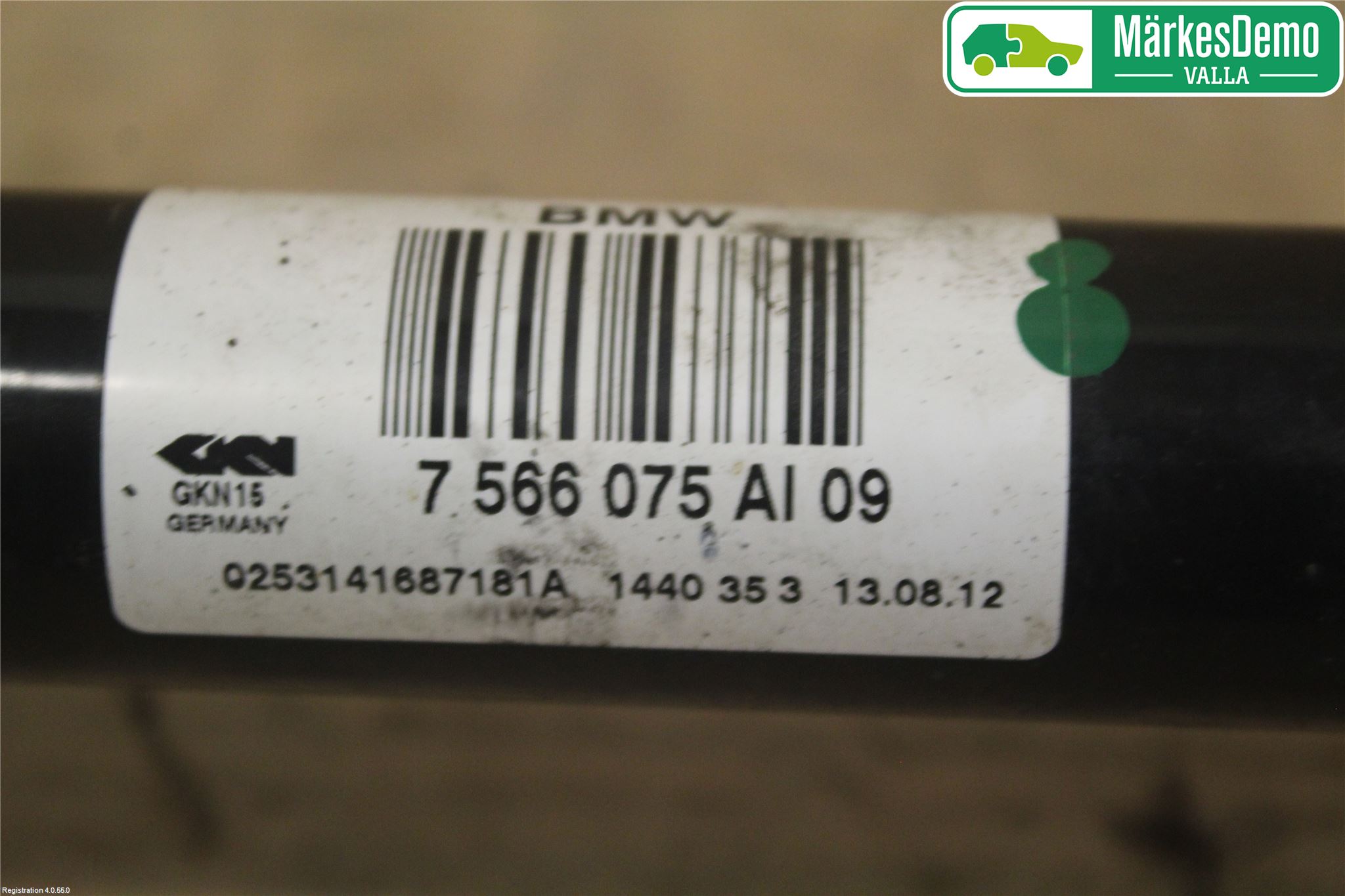 BMW 5 GT F07 09-17 Drivaxel Bak Vänster