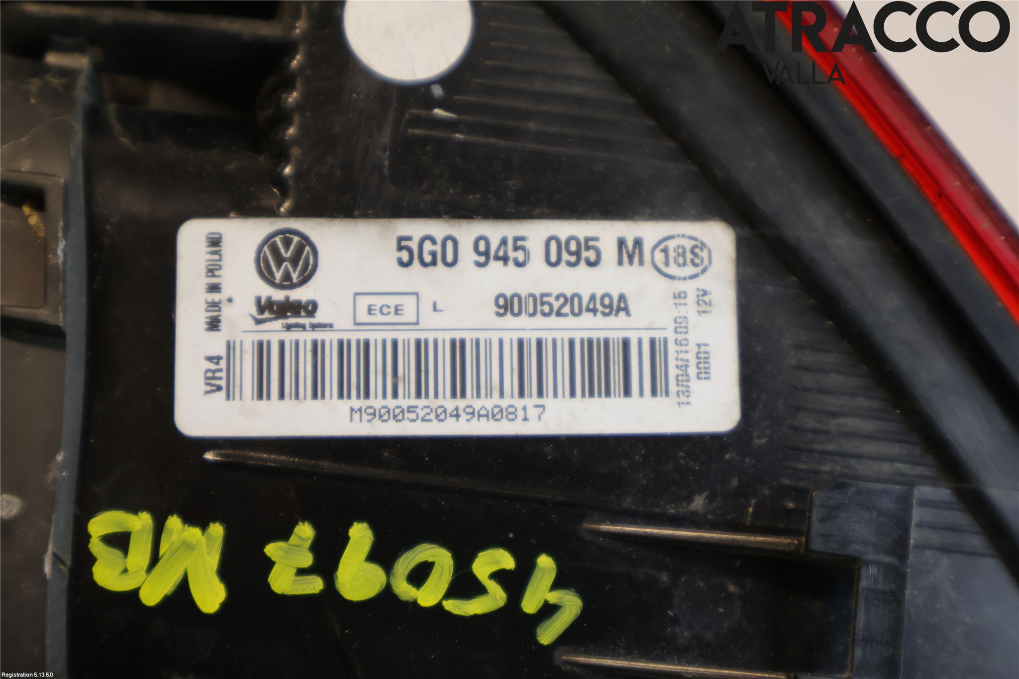Volkswagen VW GOLF / E-GOLF VII 13-20 Bakljus Vänster