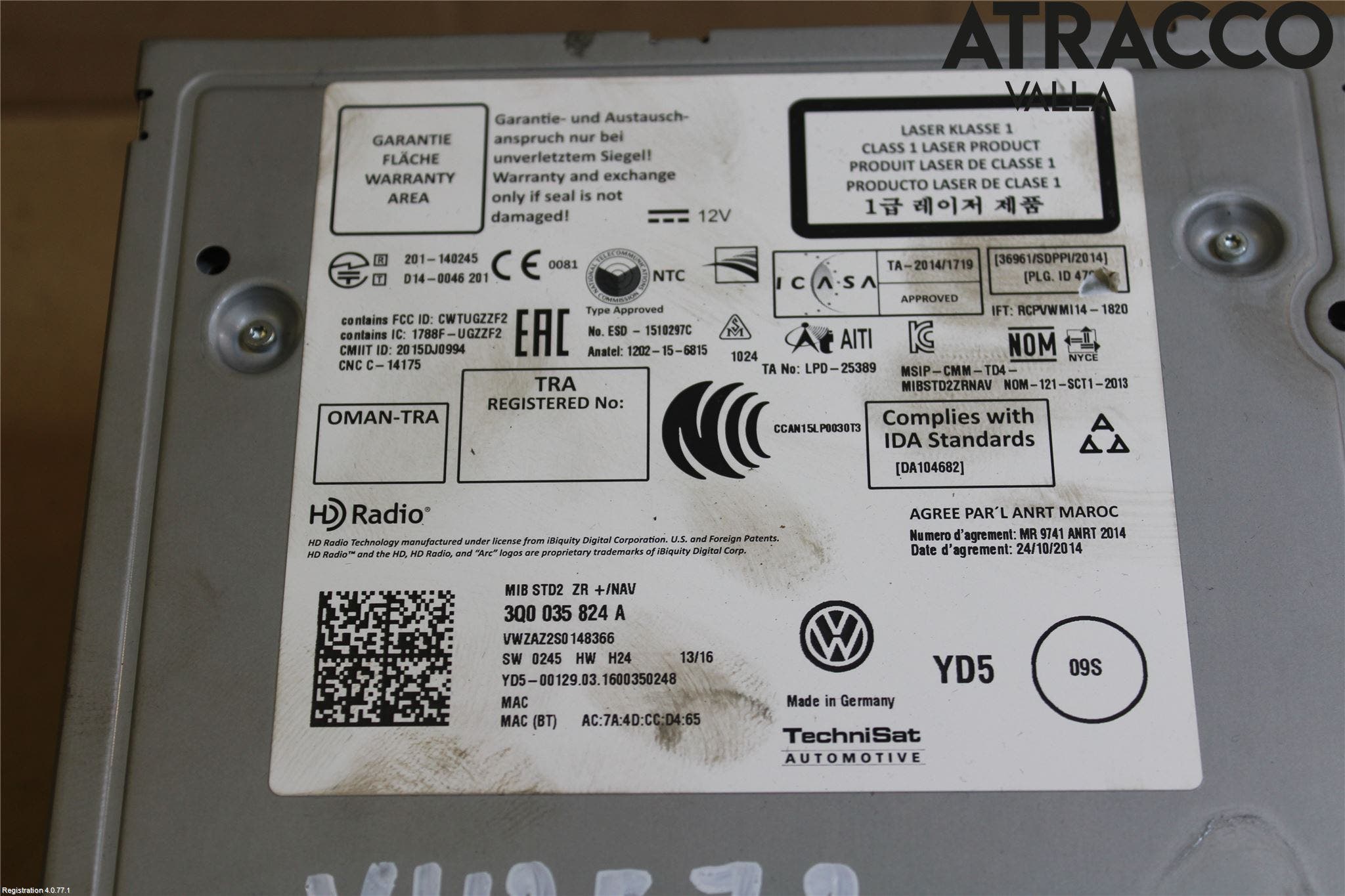 Volkswagen VW GOLF / E-GOLF VII 13-20 Radio