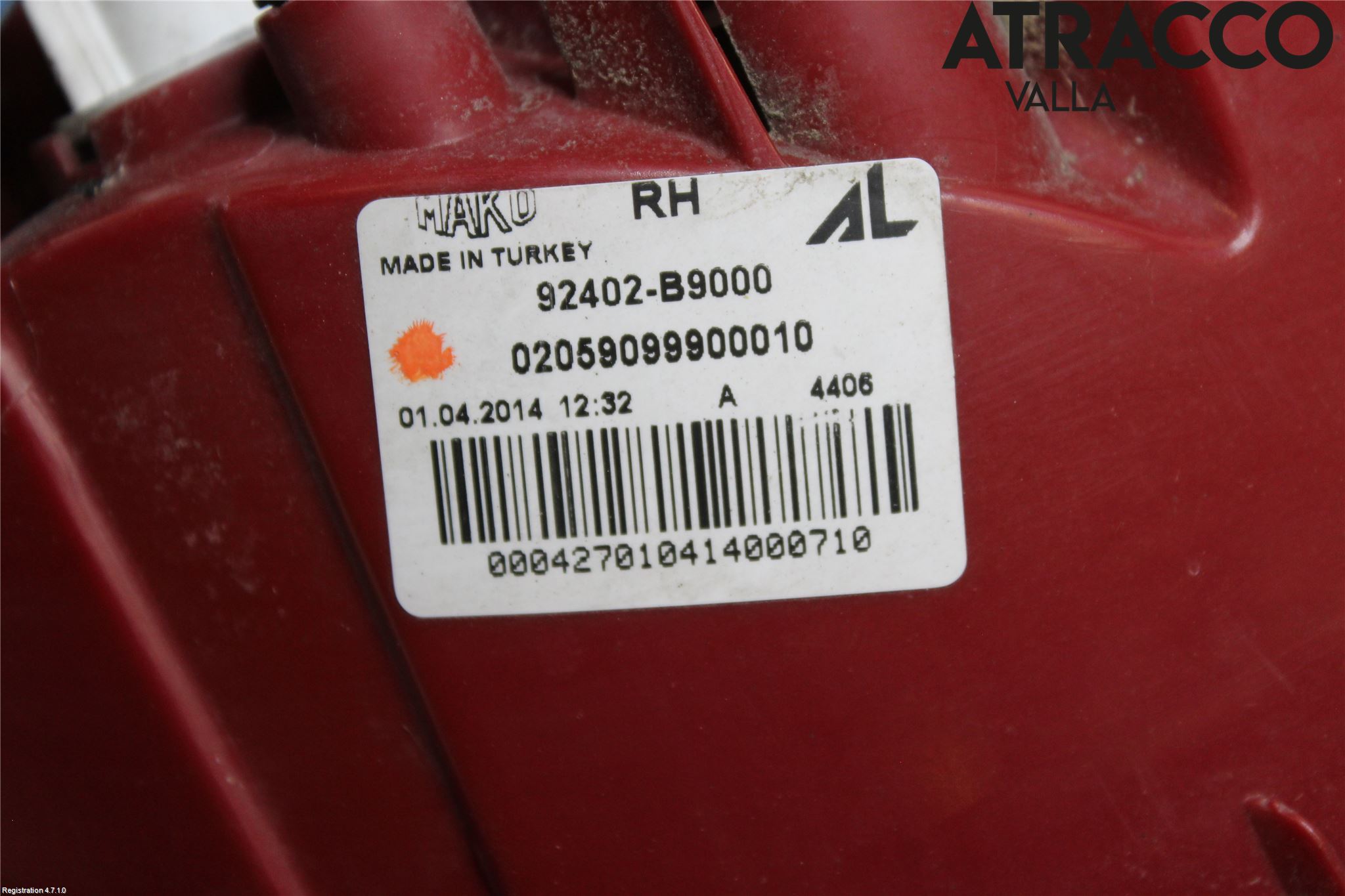 Hyundai i10 BA 14-16 Bakljus Höger