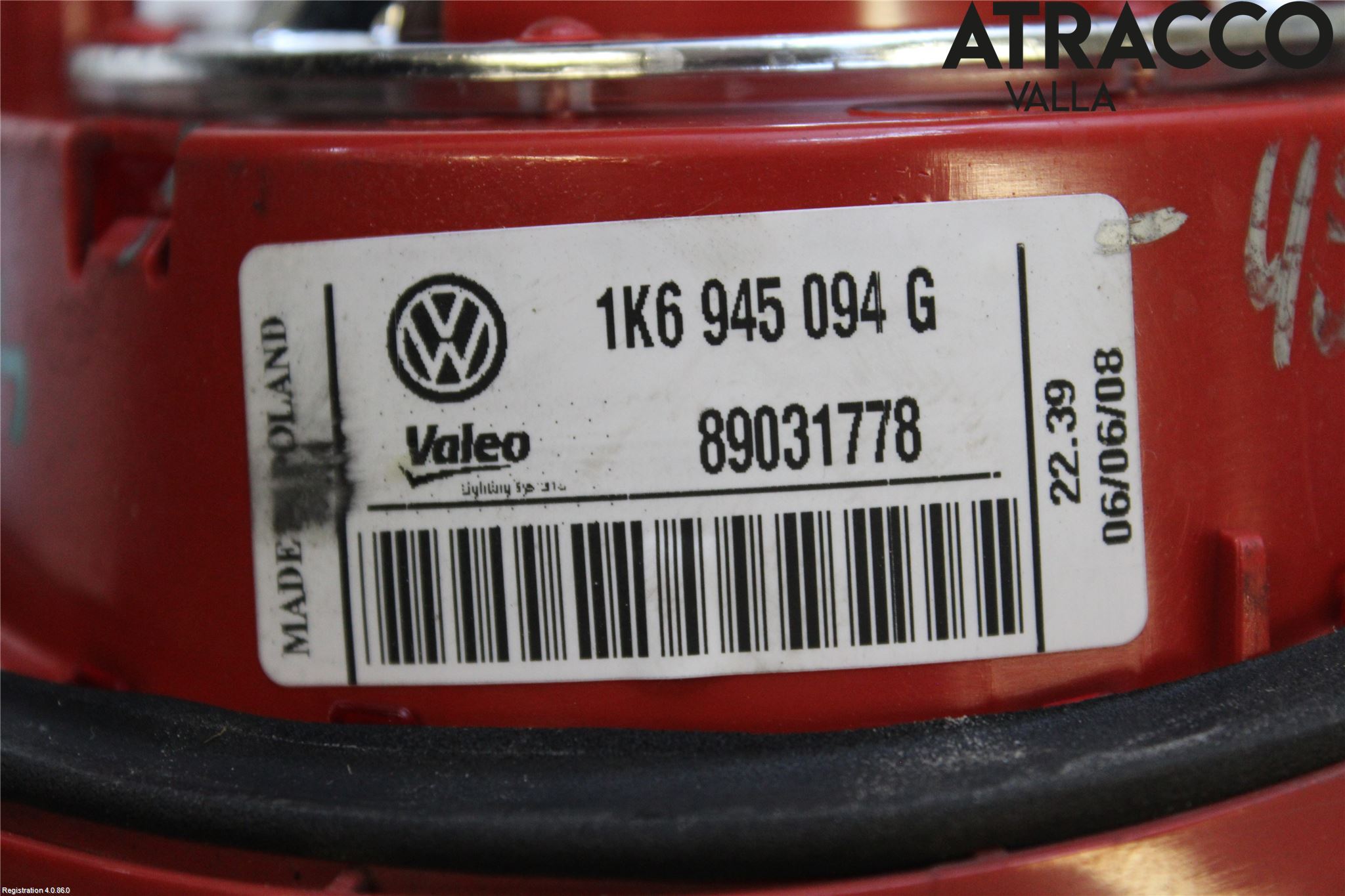 Volkswagen VW GOLF V 04-09 Bakljus Lucka Hö