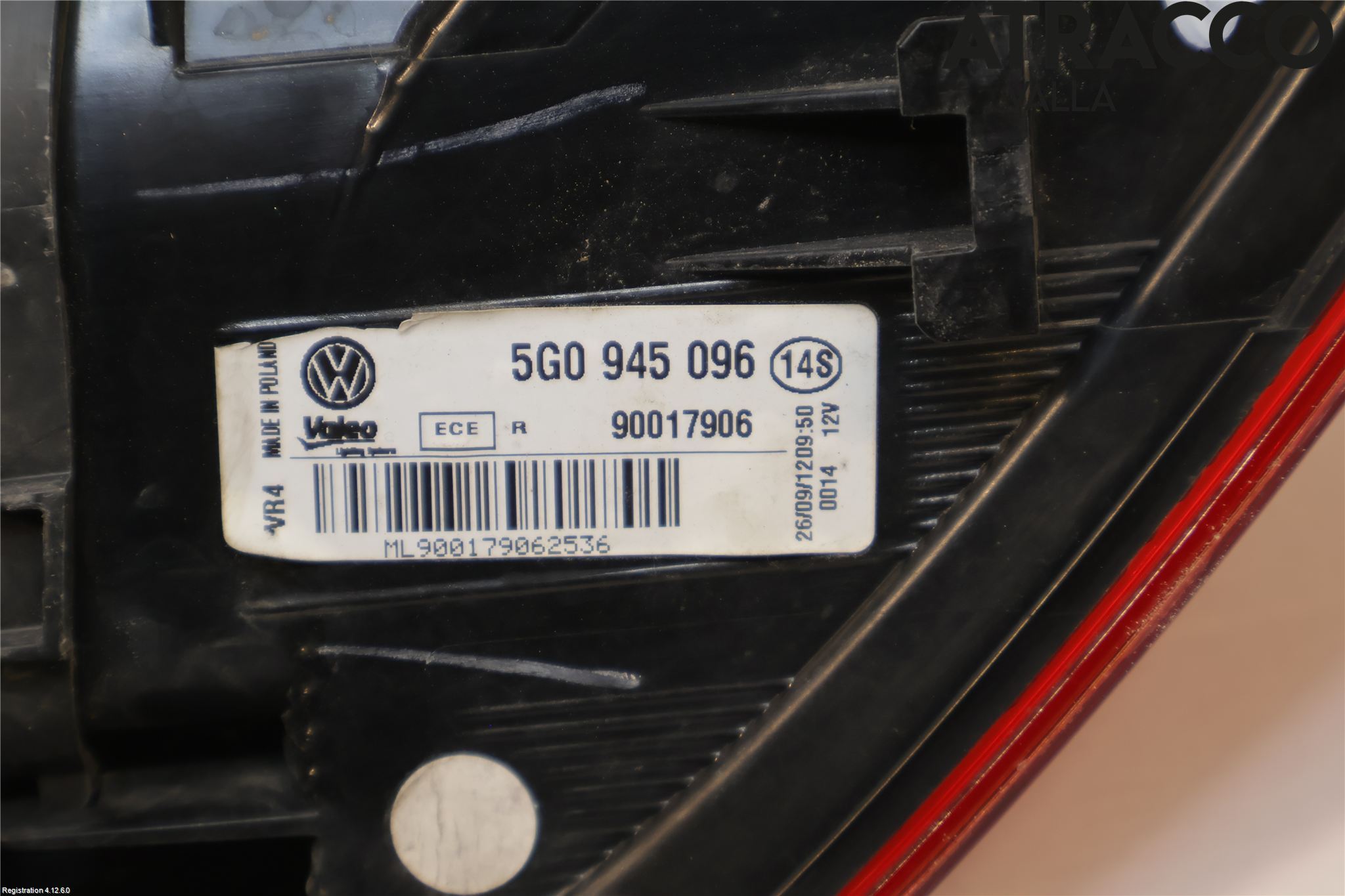Volkswagen VW GOLF / E-GOLF VII 13-20 Bakljus Höger