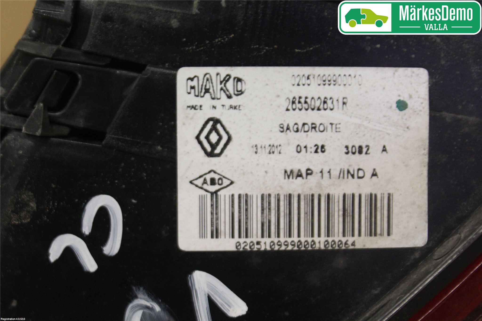 Renault CLIO IV 12-16 Bakljus Höger