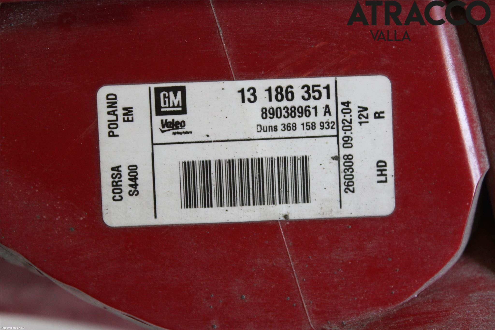 Opel CORSA D 07-14 Bakljus Höger