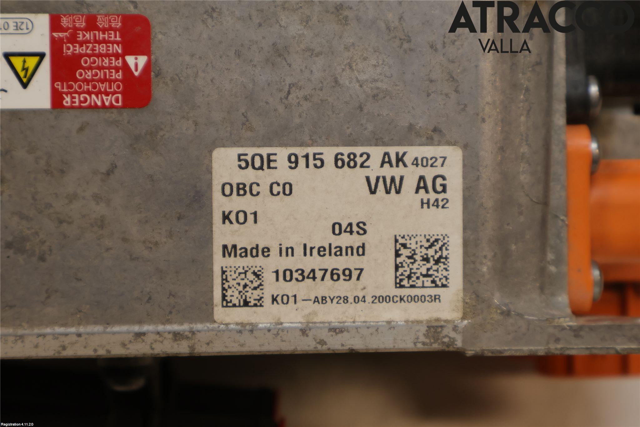 Volkswagen VW PASSAT 15-19 Batteriladdare Högspänning