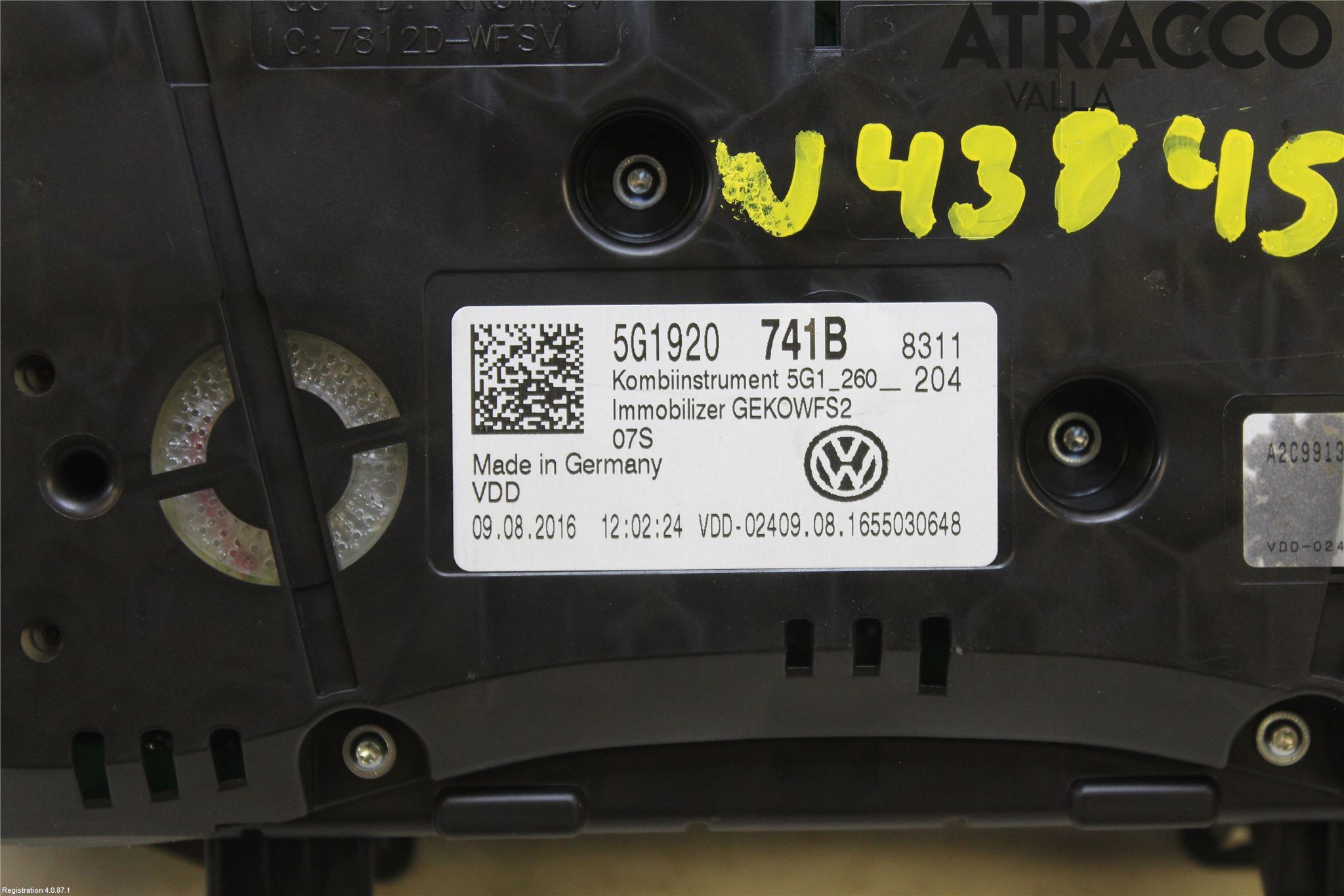 Volkswagen VW GOLF / E-GOLF VII 13-20 Instrument Komb