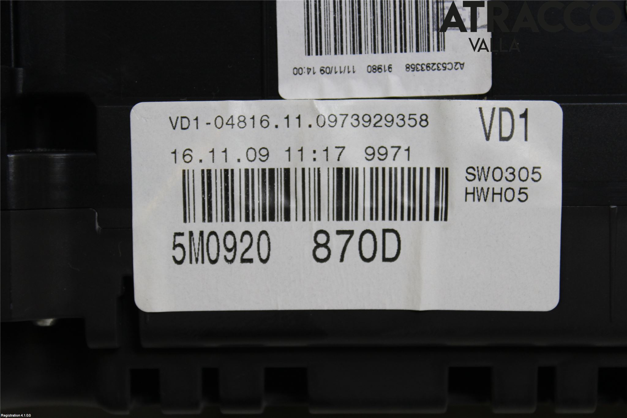 Volkswagen VW GOLF PLUS/CROSS GOLF 04-14 Instrument Komb
