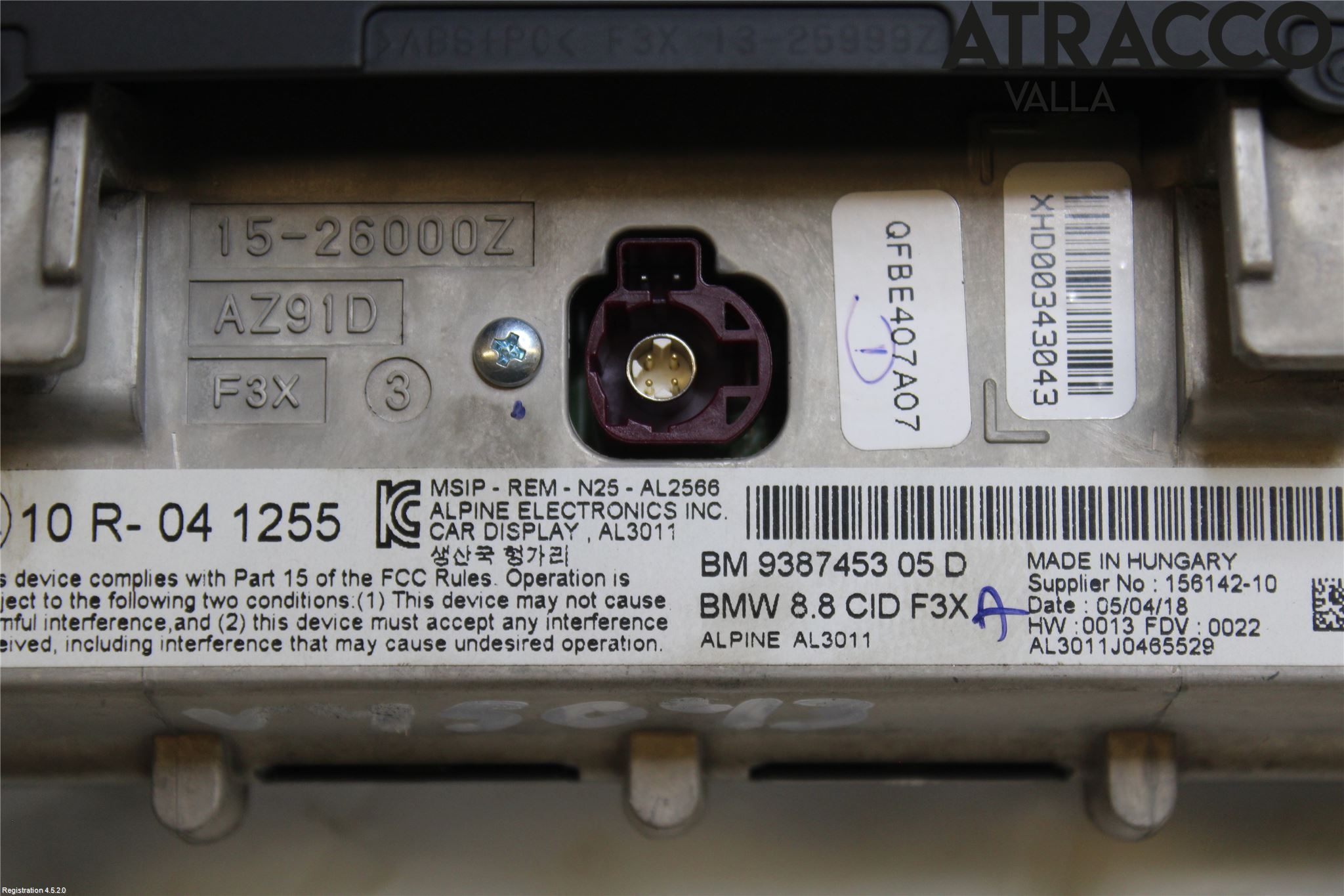 BMW 4 F32/F33/F82/F83 13-20 Multifunktionsdisplay
