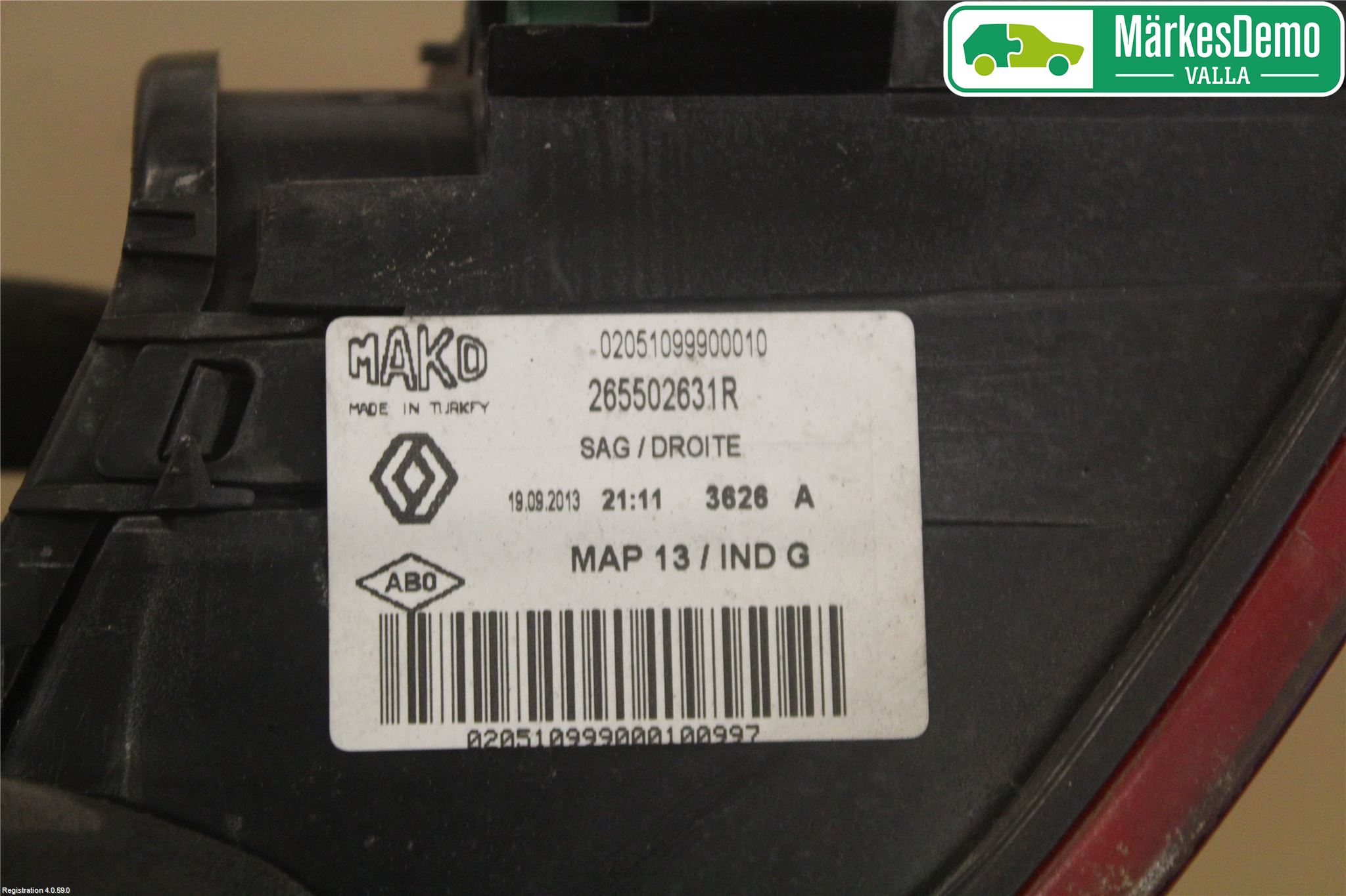 Renault CLIO IV 12-16 Bakljus Höger