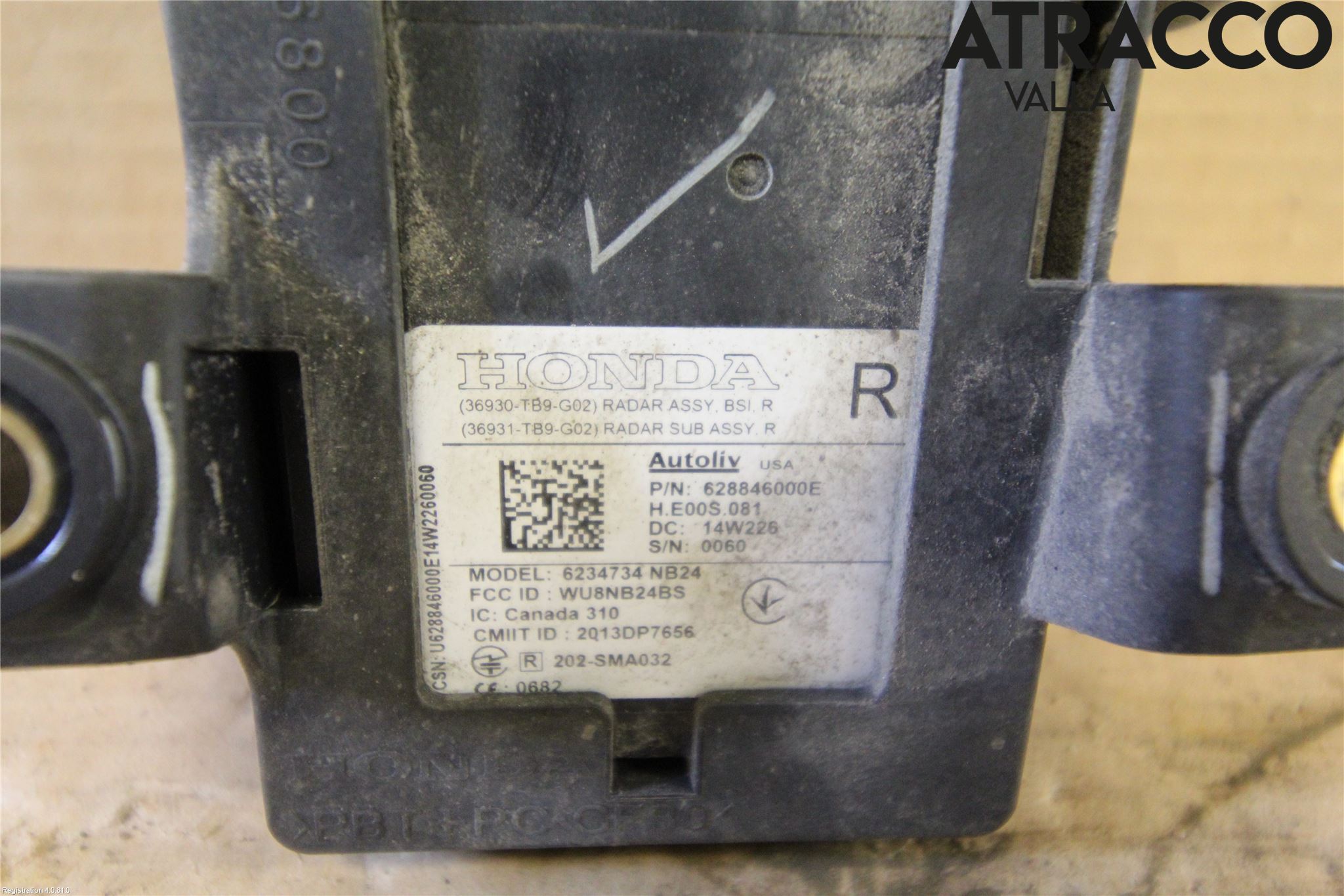 Honda CIVIC 12-16 Sensor Aktivt Kollisionsskydd