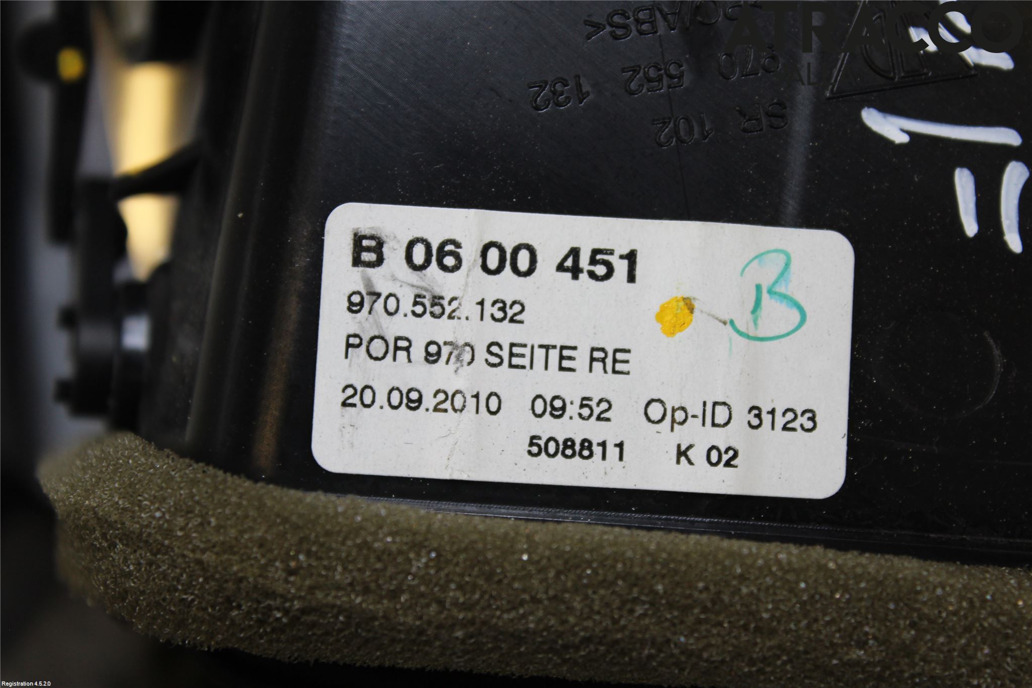 Porsche PANAMERA 09- Defrosterkanal-Munstycke