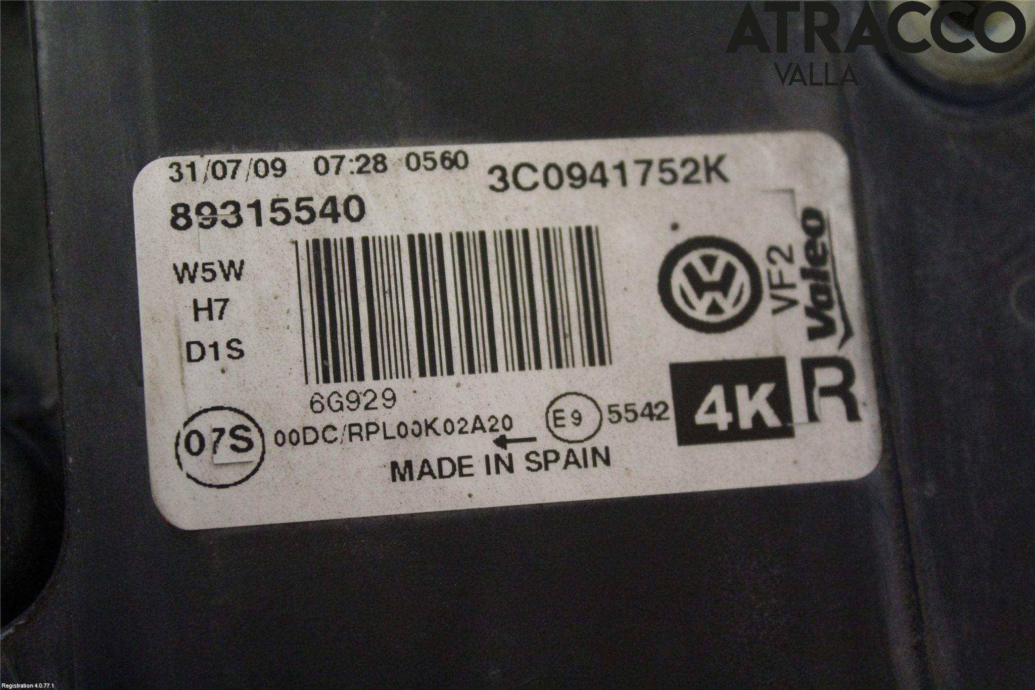 Volkswagen VW PASSAT 05-11 Strålkastare Höger