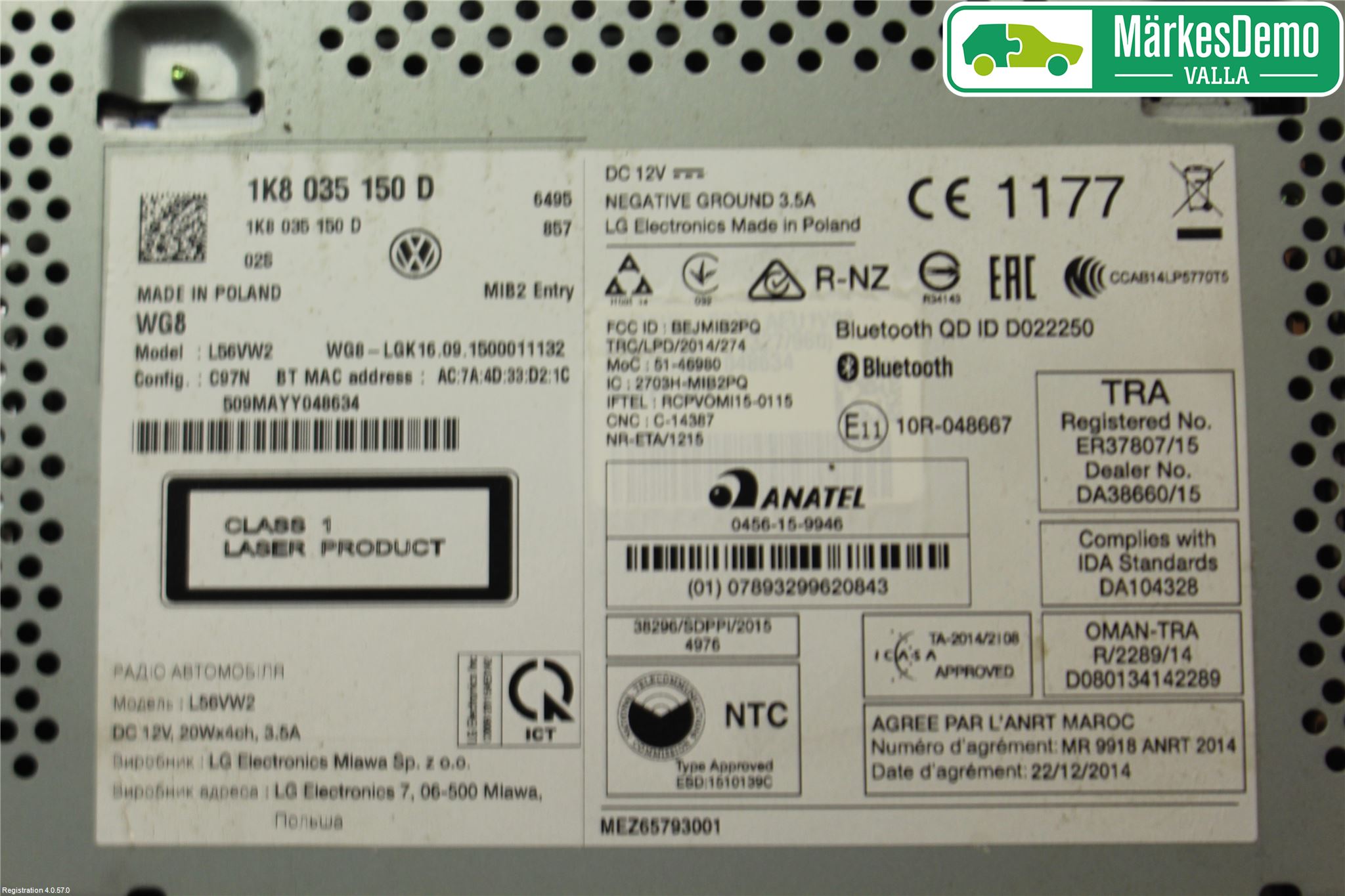 Volkswagen VW CADDY 16-20 Cd Radio - Multimediapanel