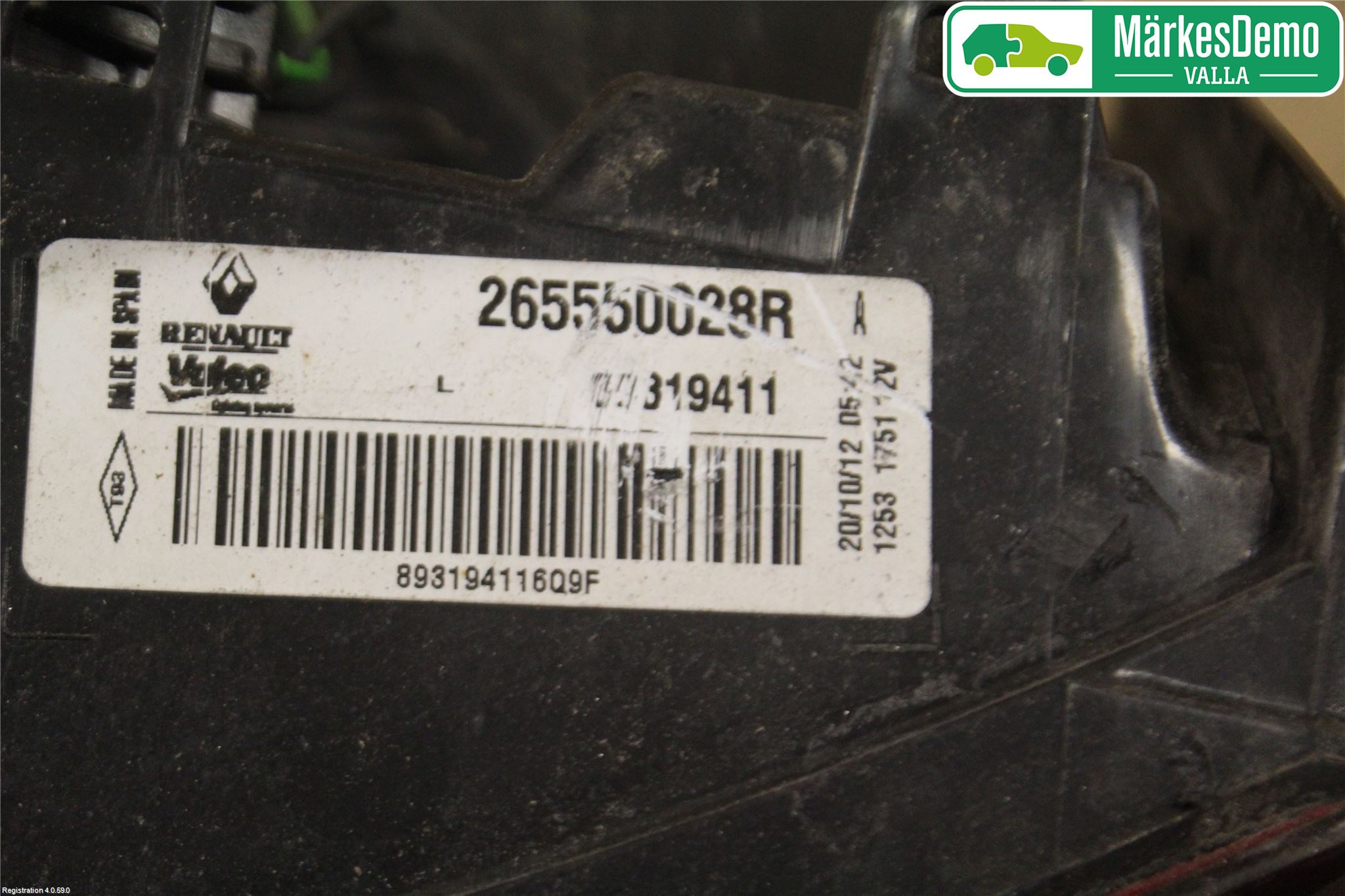 Renault MEGANE III 09-15 Bakljus Lucka Vä