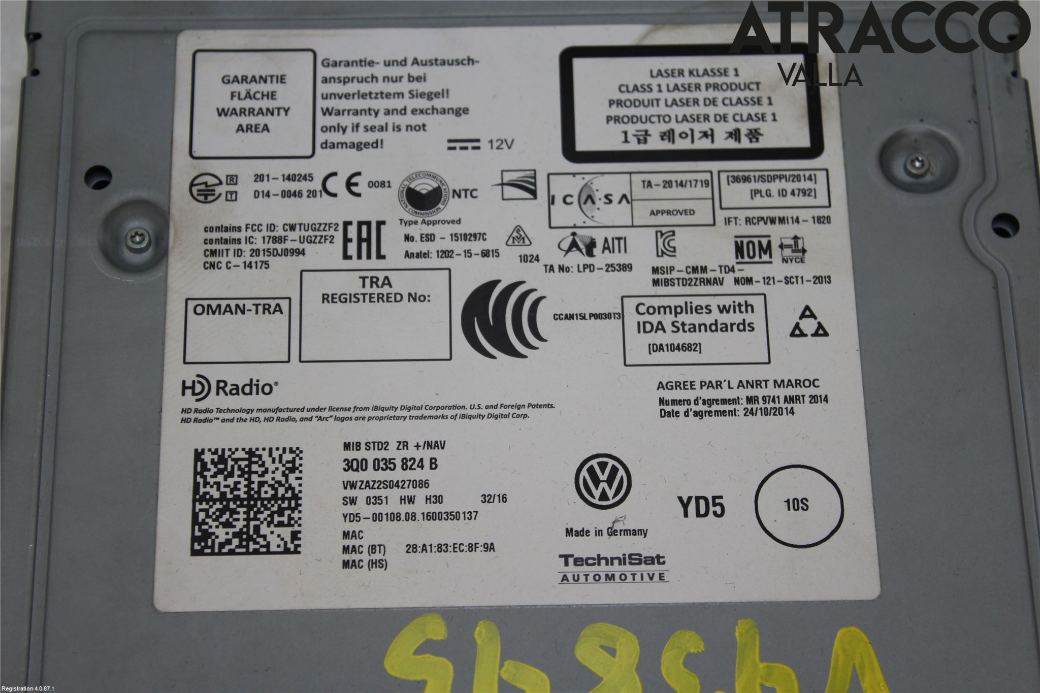 Volkswagen VW GOLF / E-GOLF VII 13-20 Radio