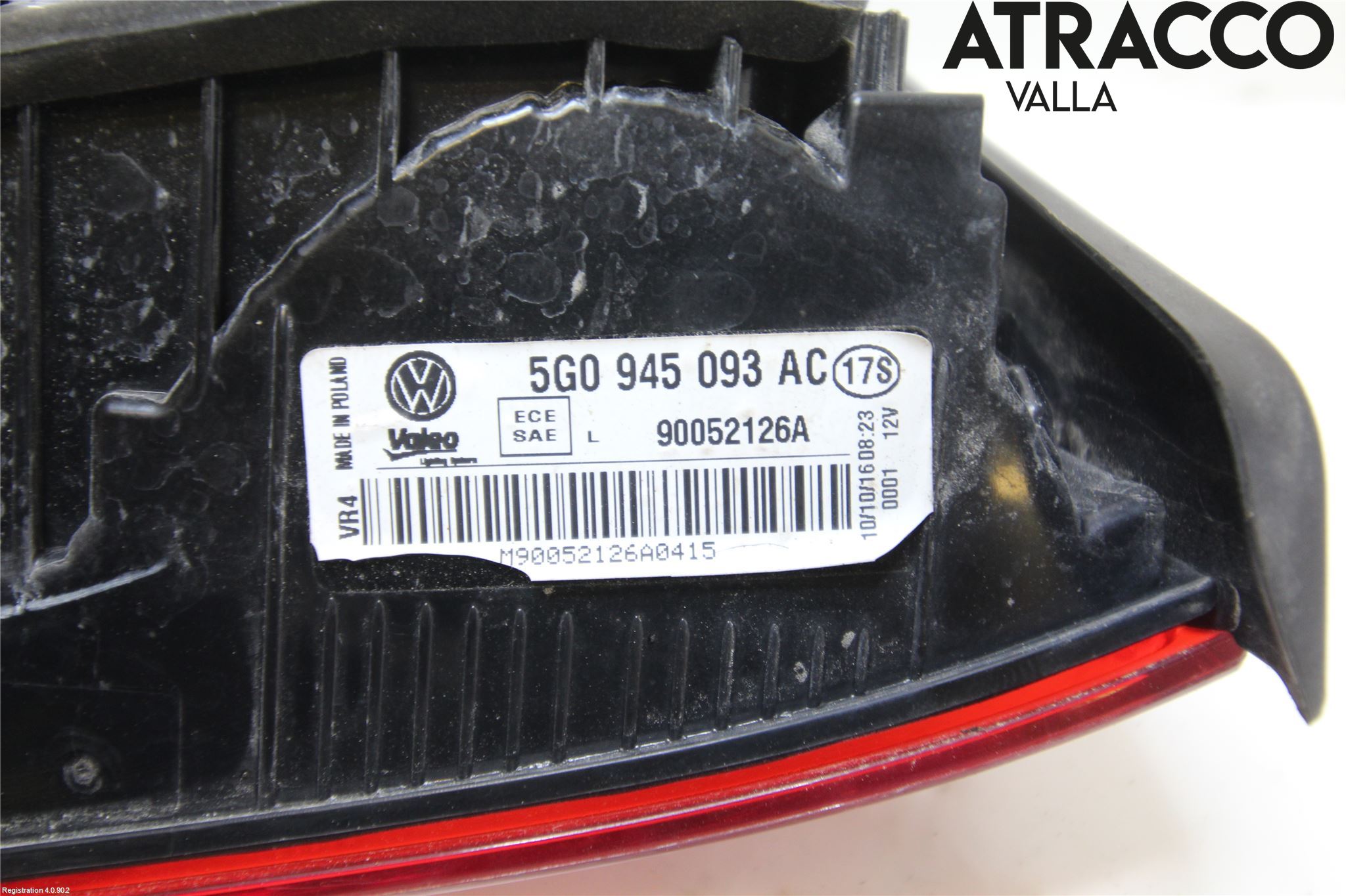 Volkswagen VW GOLF / E-GOLF VII 13-20 Bakljus Lucka Vä
