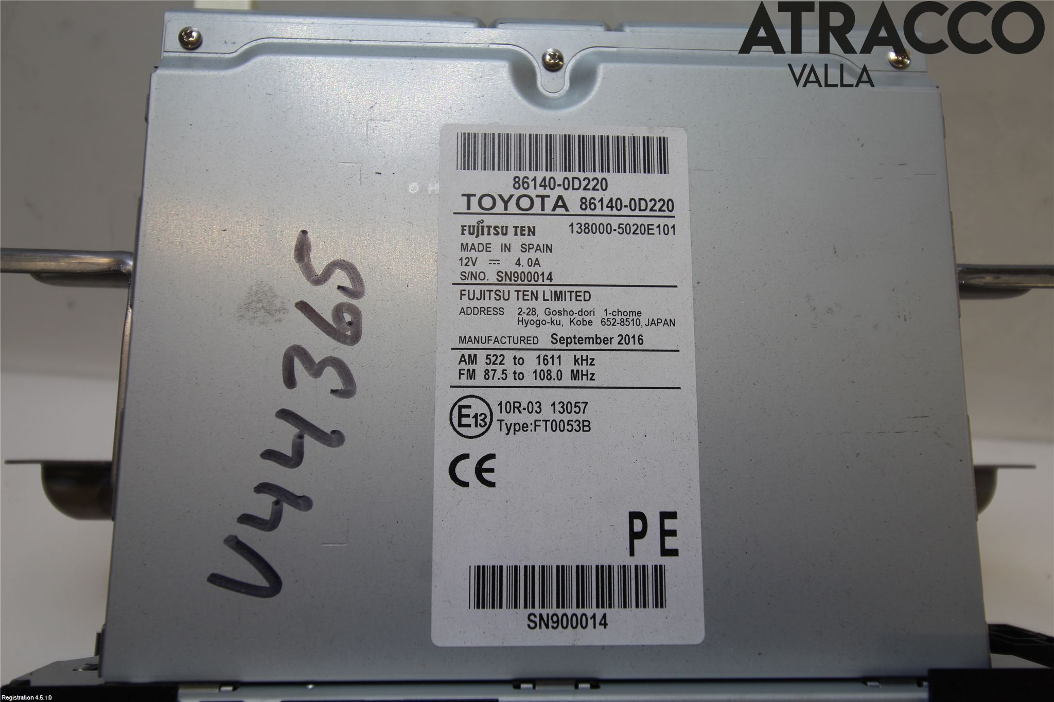 Toyota YARIS XP130 15-20 Radio