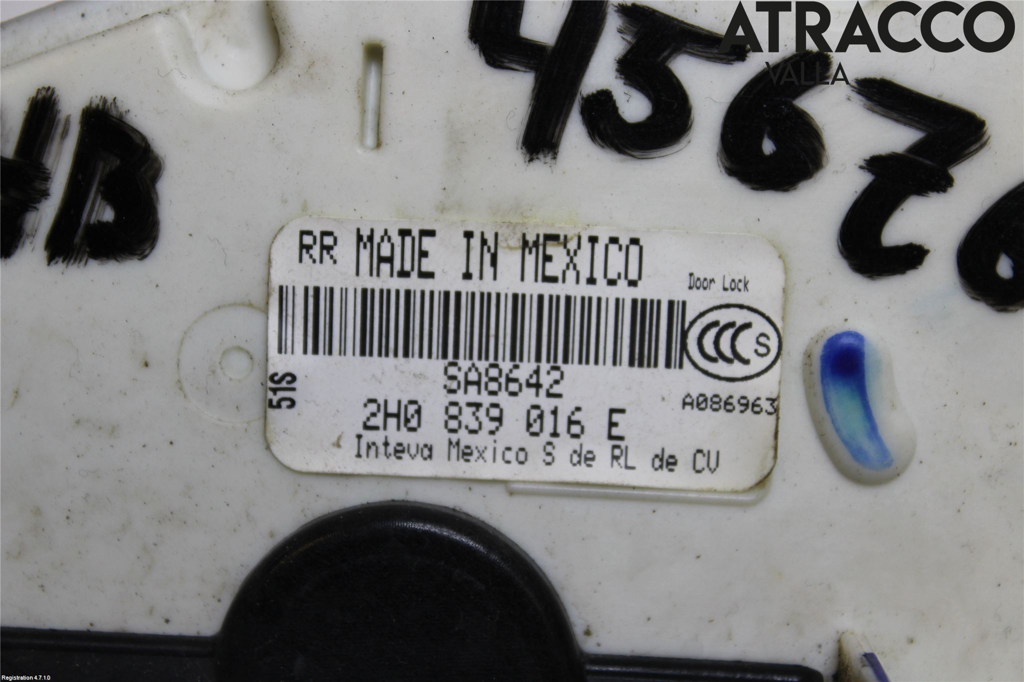 Volkswagen VW AMAROK 2H 10-22 Låskista-Dörrlås