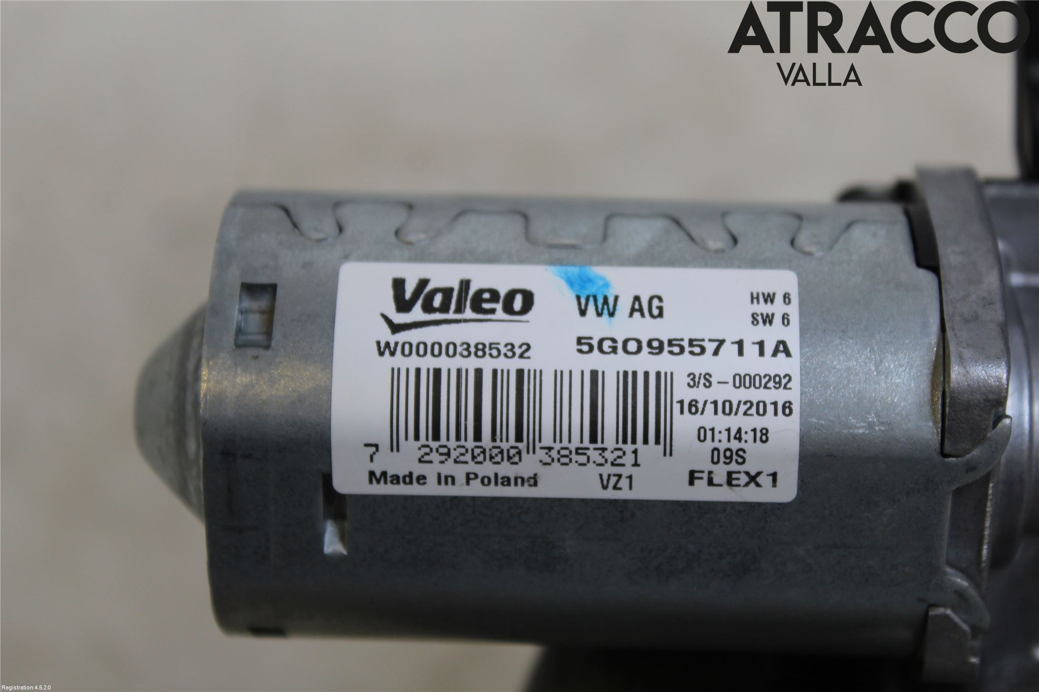 Volkswagen VW GOLF / E-GOLF VII 13-20 Torkarmotor Baklucka