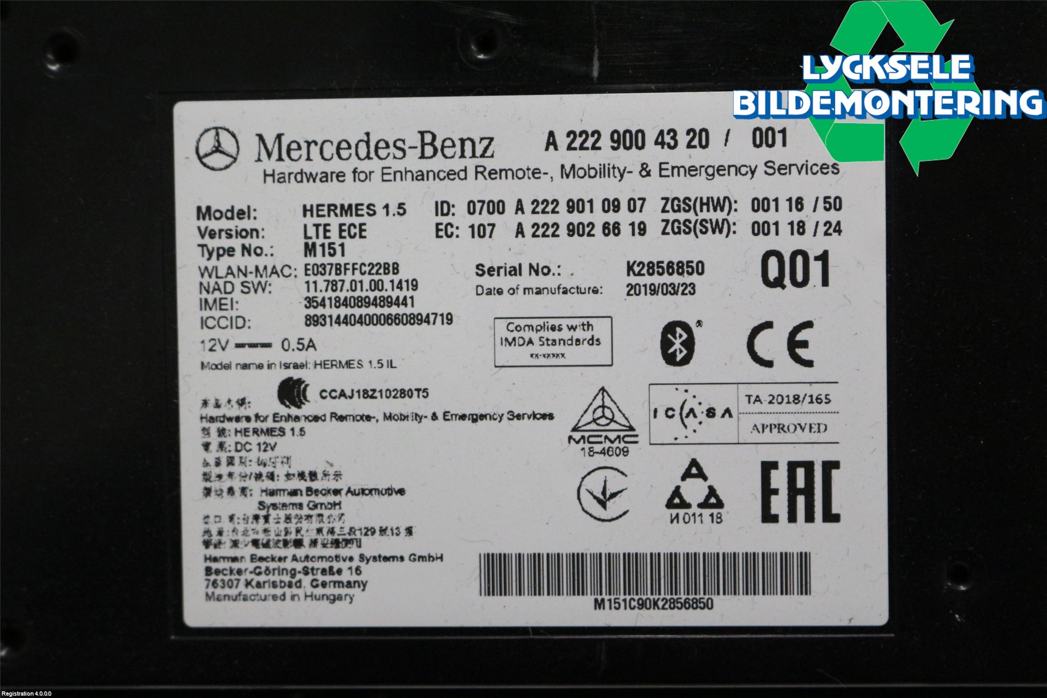 Mercedes-Benz MB E-KLASS (W213) 16-23 Radio-Stereo Förstärkare