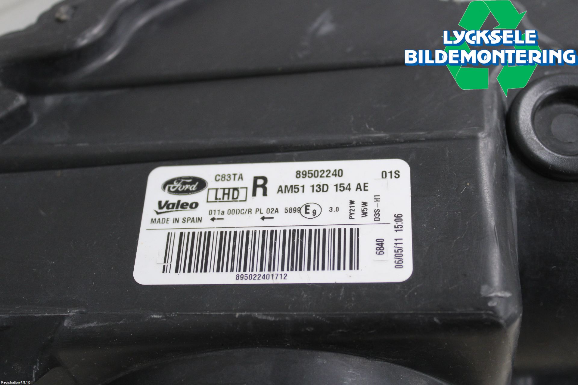 Ford C-MAX II  11-14 Strålkastare Höger