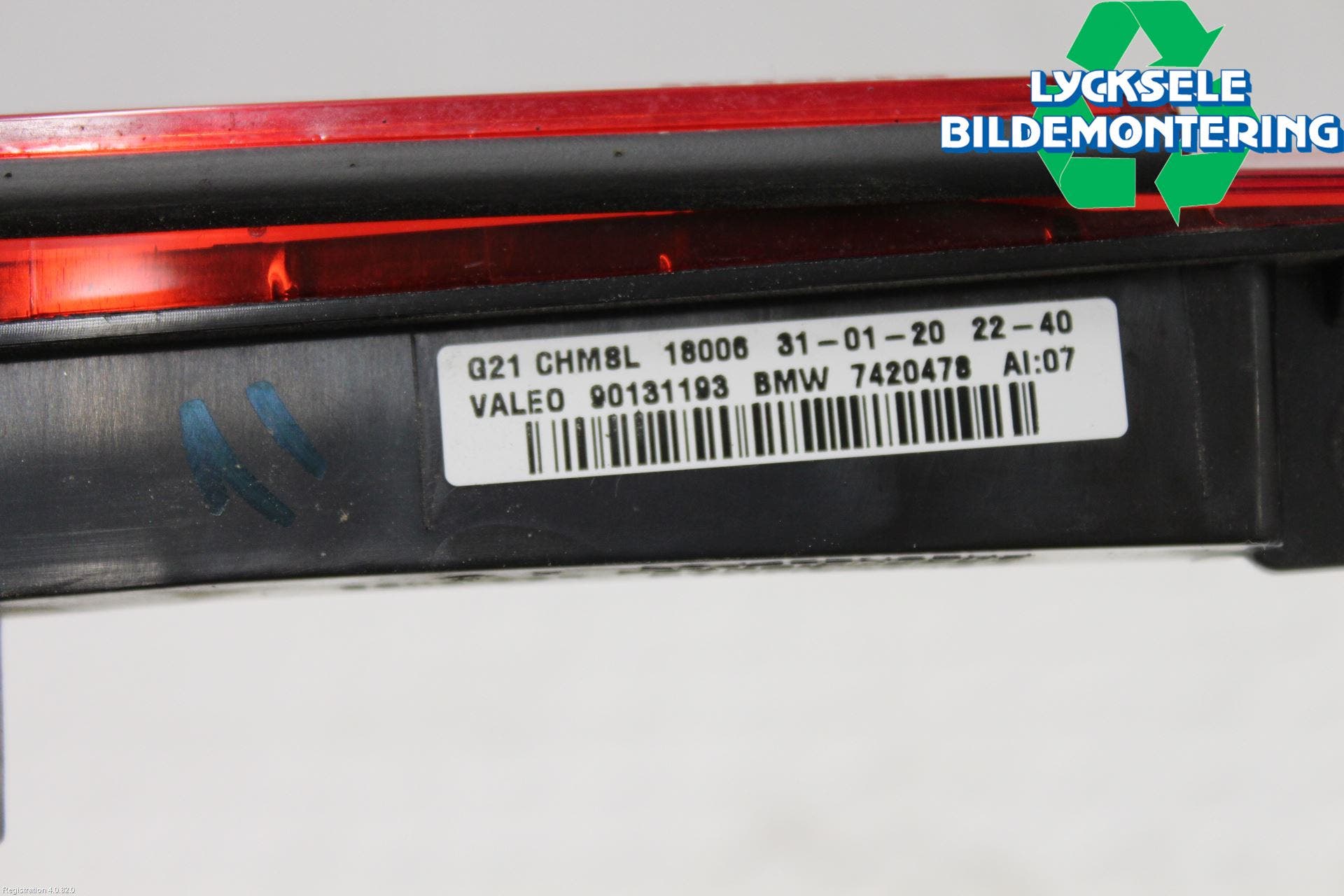 BMW 3 G20/G21/G80/G81 19- Bromsljus Bakruta